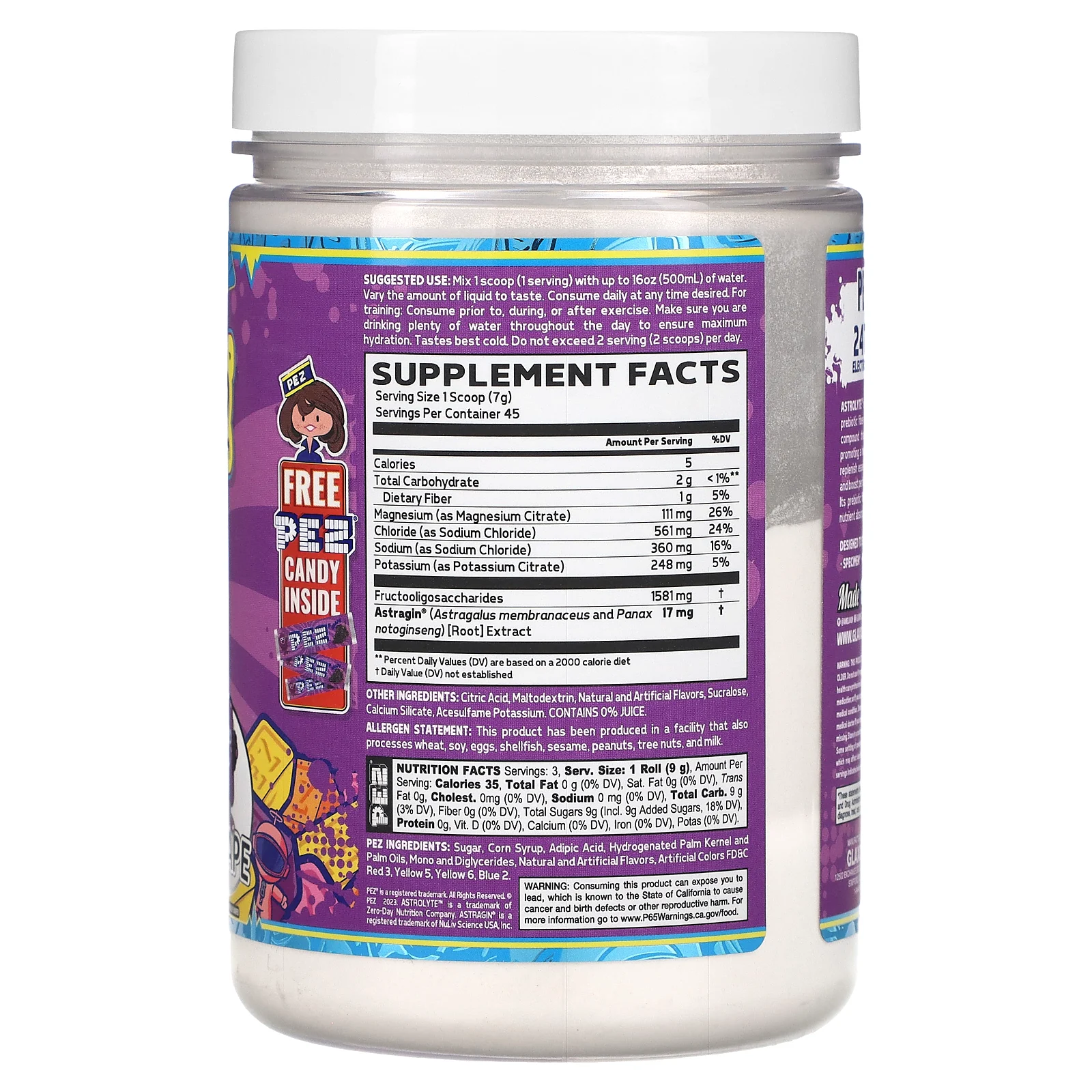 Glaxon, Pez Astrolyte, со вкусом винограда, 315 г (11,1 унции)