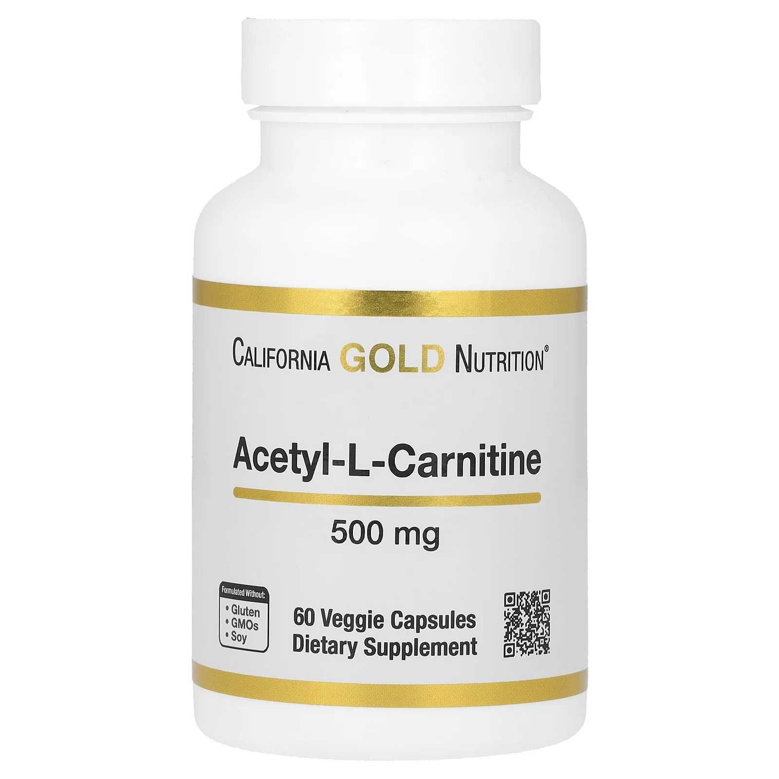 California Gold Nutrition, ацетил-L-карнитин, 500 мг, 60 растительных капсул