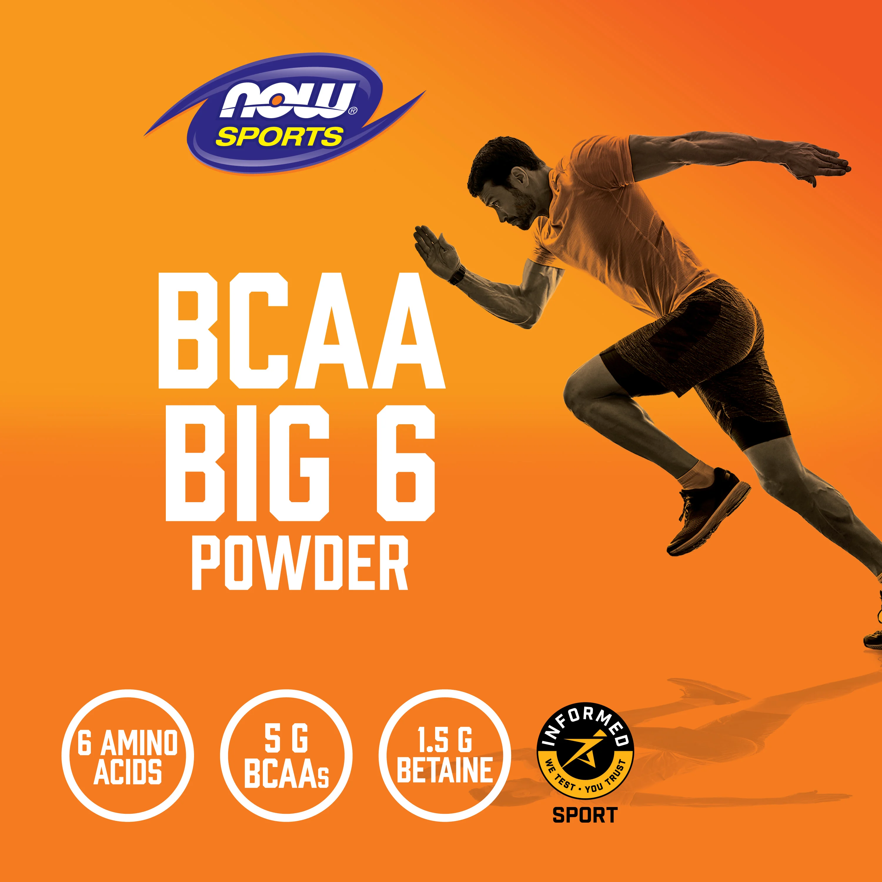 NOW Foods, Sports, BCAA Big 6, натуральный виноград, 600 г (21,16 унции)