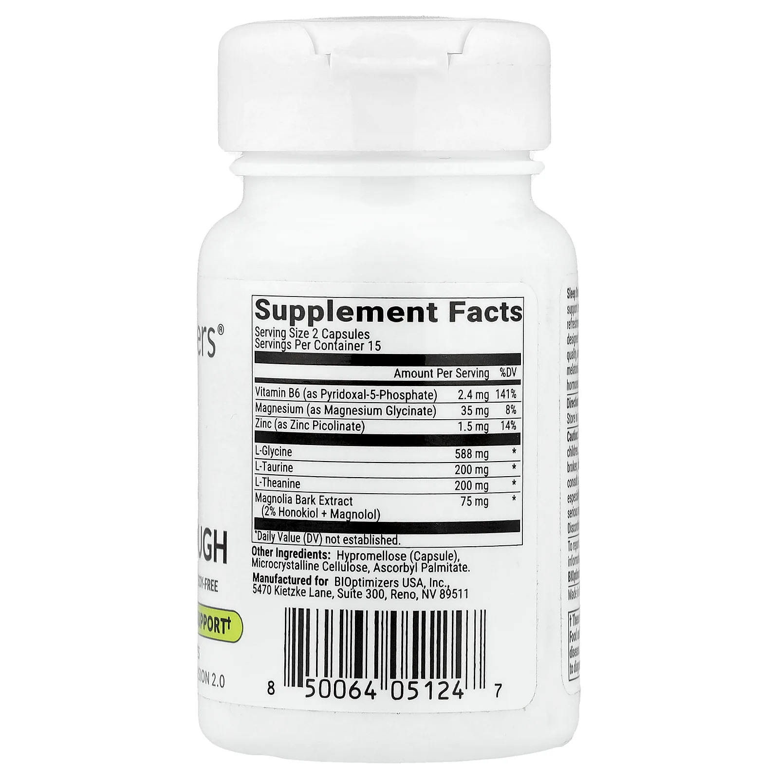 BIOptimizers, Sleep Breakthrough, 30 растительных капсул