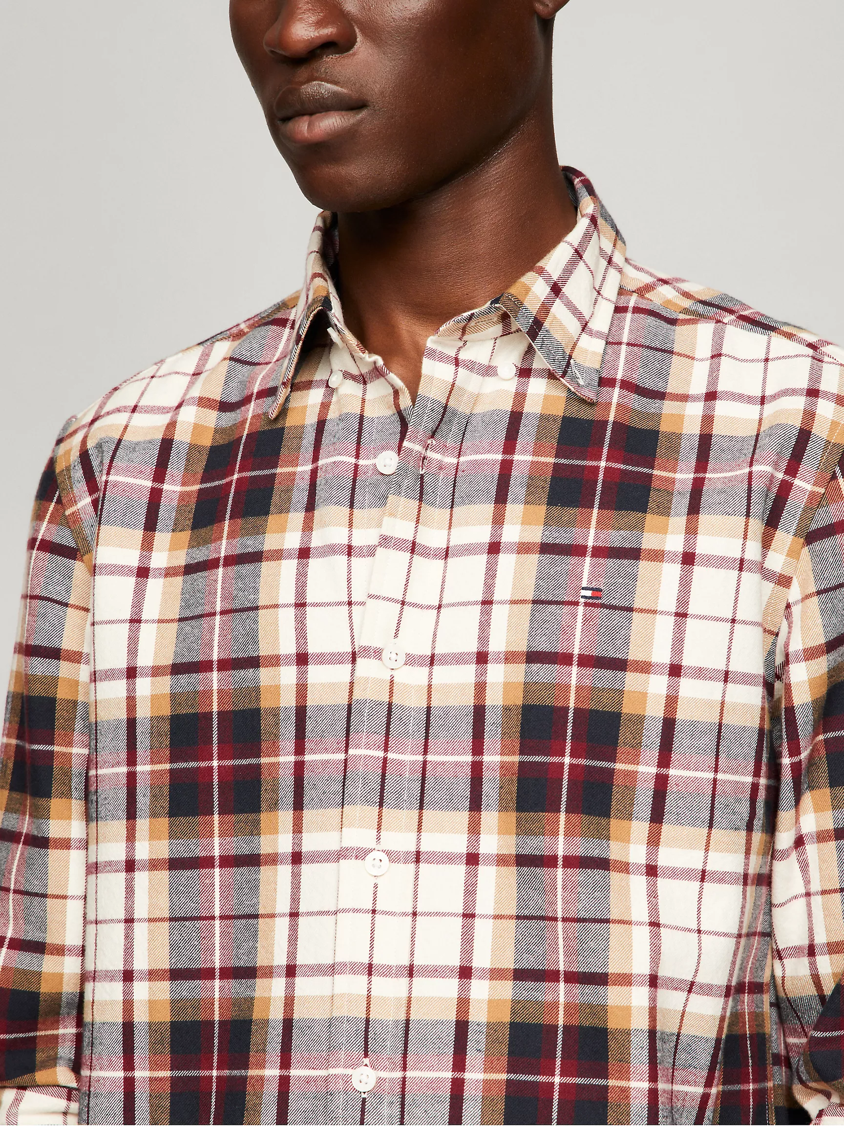 Мужская рубашка Tommy Hilfiger, Фланелевая рубашка стандартного кроя в классическую клетку