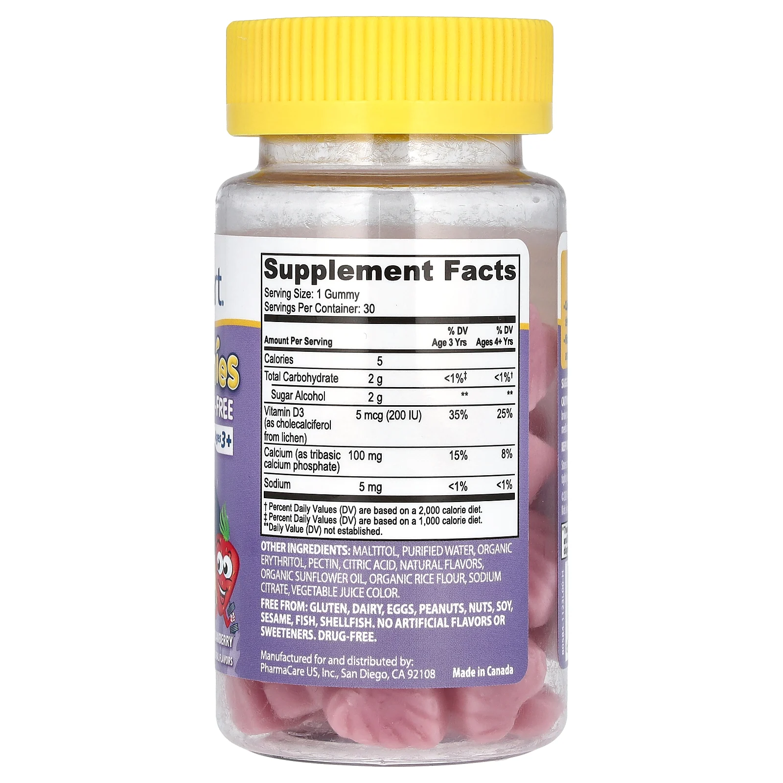 Bioglan, Kids Smart Vita, жевательные таблетки для укрепления здоровья костей и зубов, кальций и витамин D3, без сахара, для детей от 3 лет, 30 жевательных таблеток