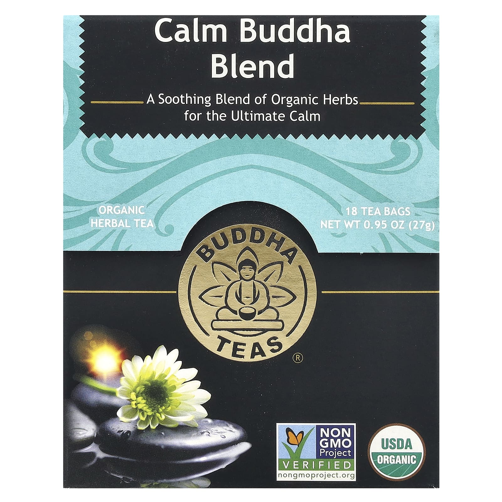 Buddha Teas, Calm Buddha Blend, 18 чайных пакетиков, 27 г (0,95 унции)