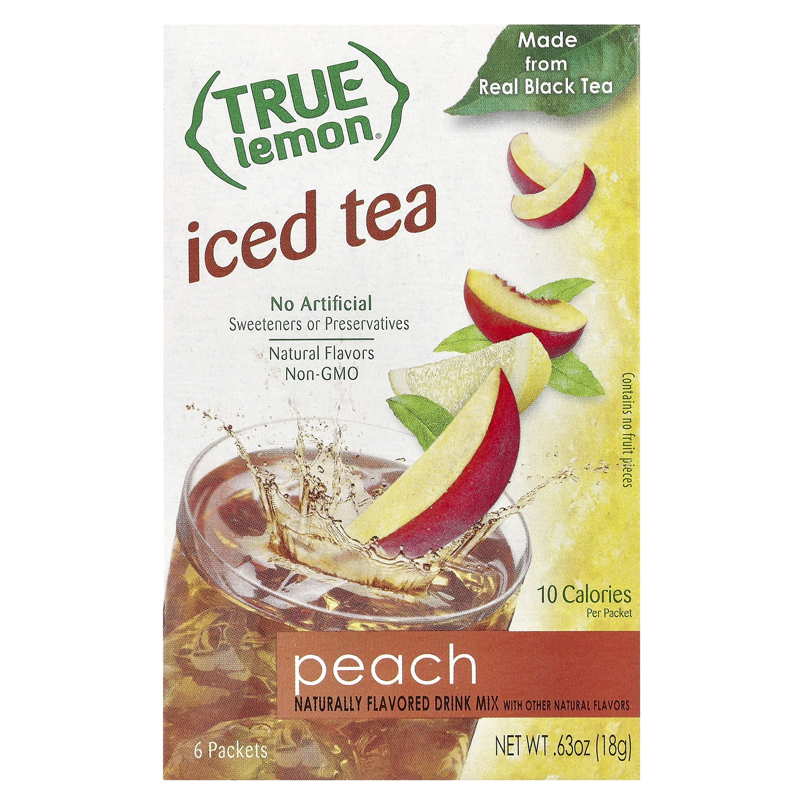 True Citrus, Чай со льдом, персик, 6 пакетиков по 3 г (0,11 унции)