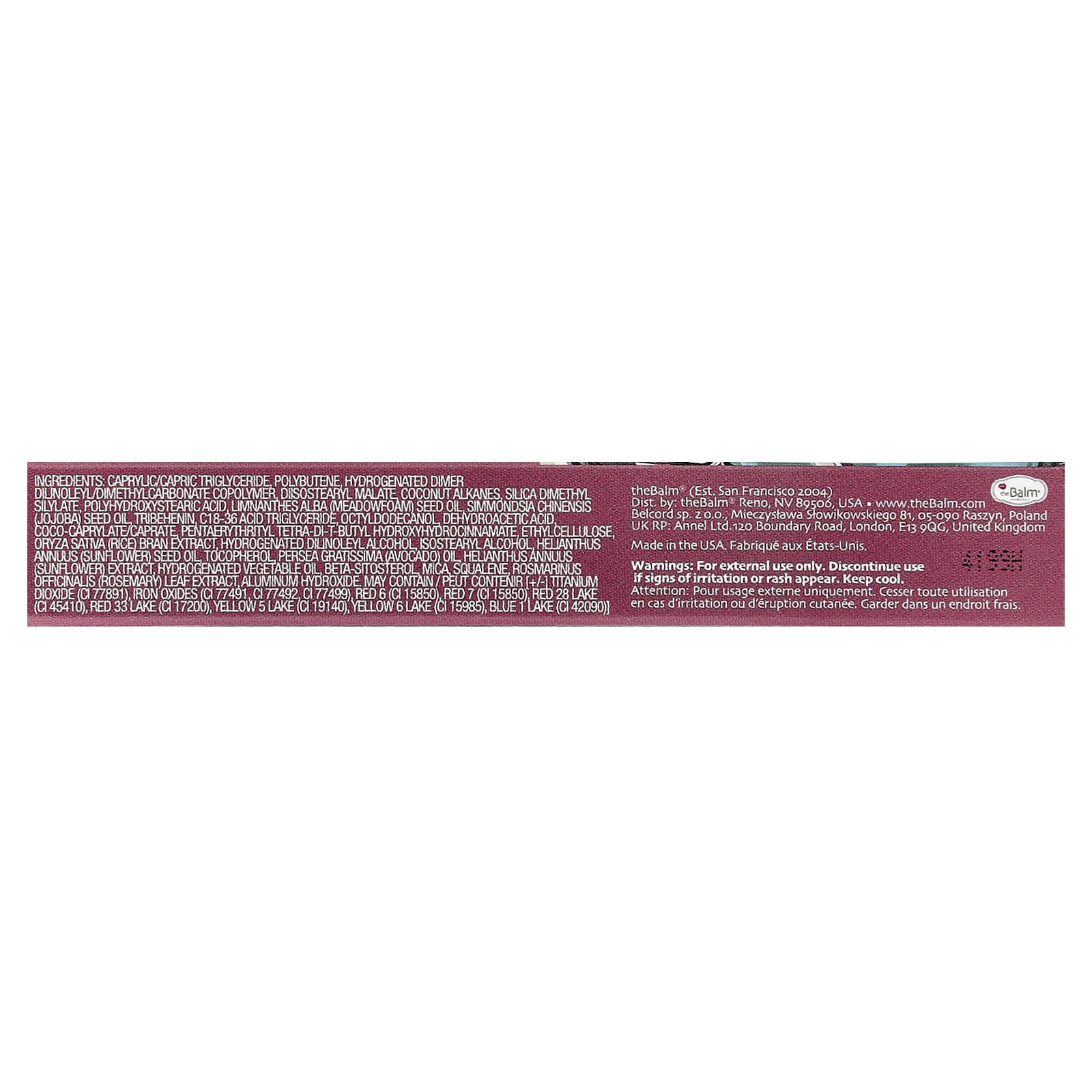 theBalm Cosmetics, масло для губ, ягодный вкус, 7 мл (0,23 жидк. унции)
