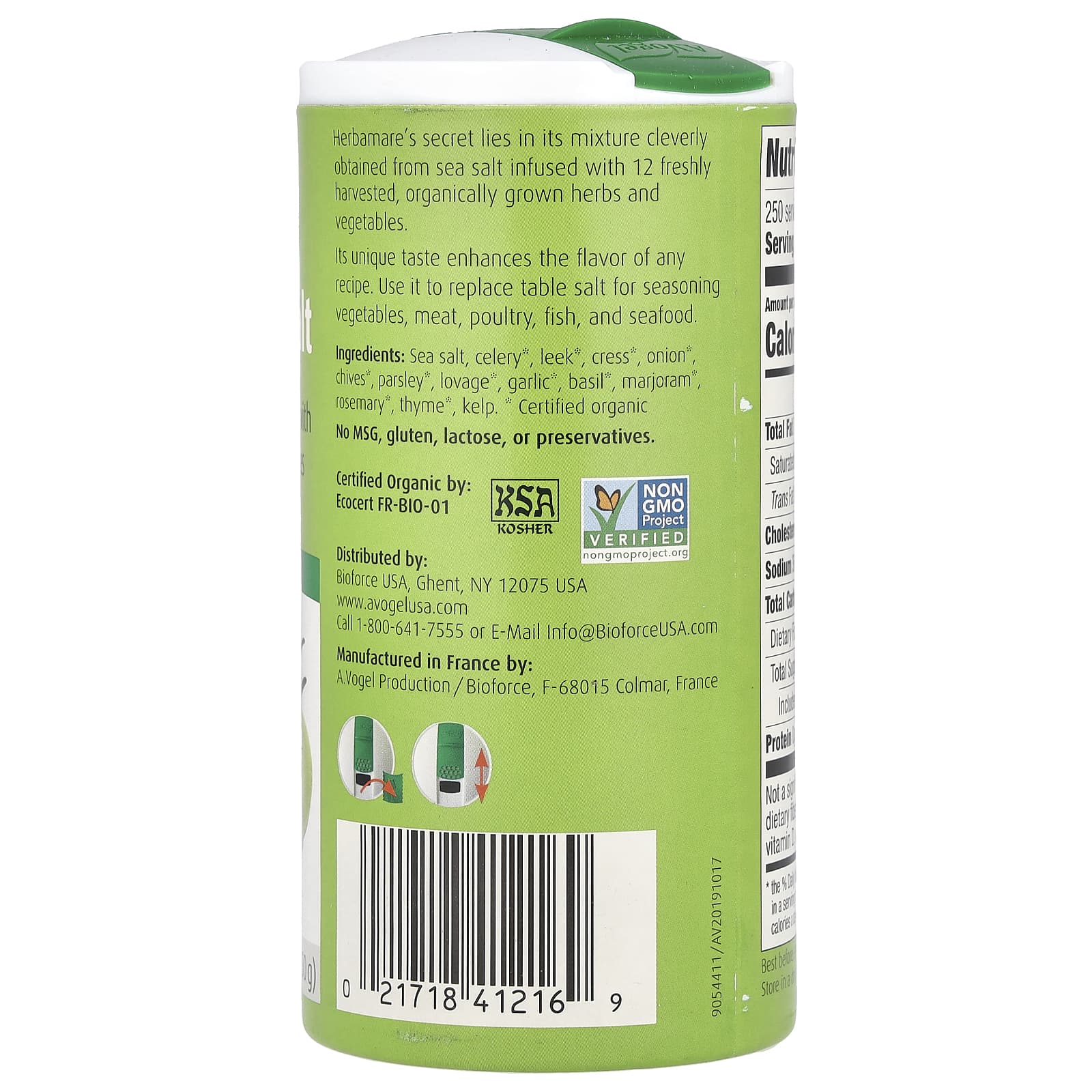 A Vogel, Морская соль с травами, 250 г (8,8 унции)