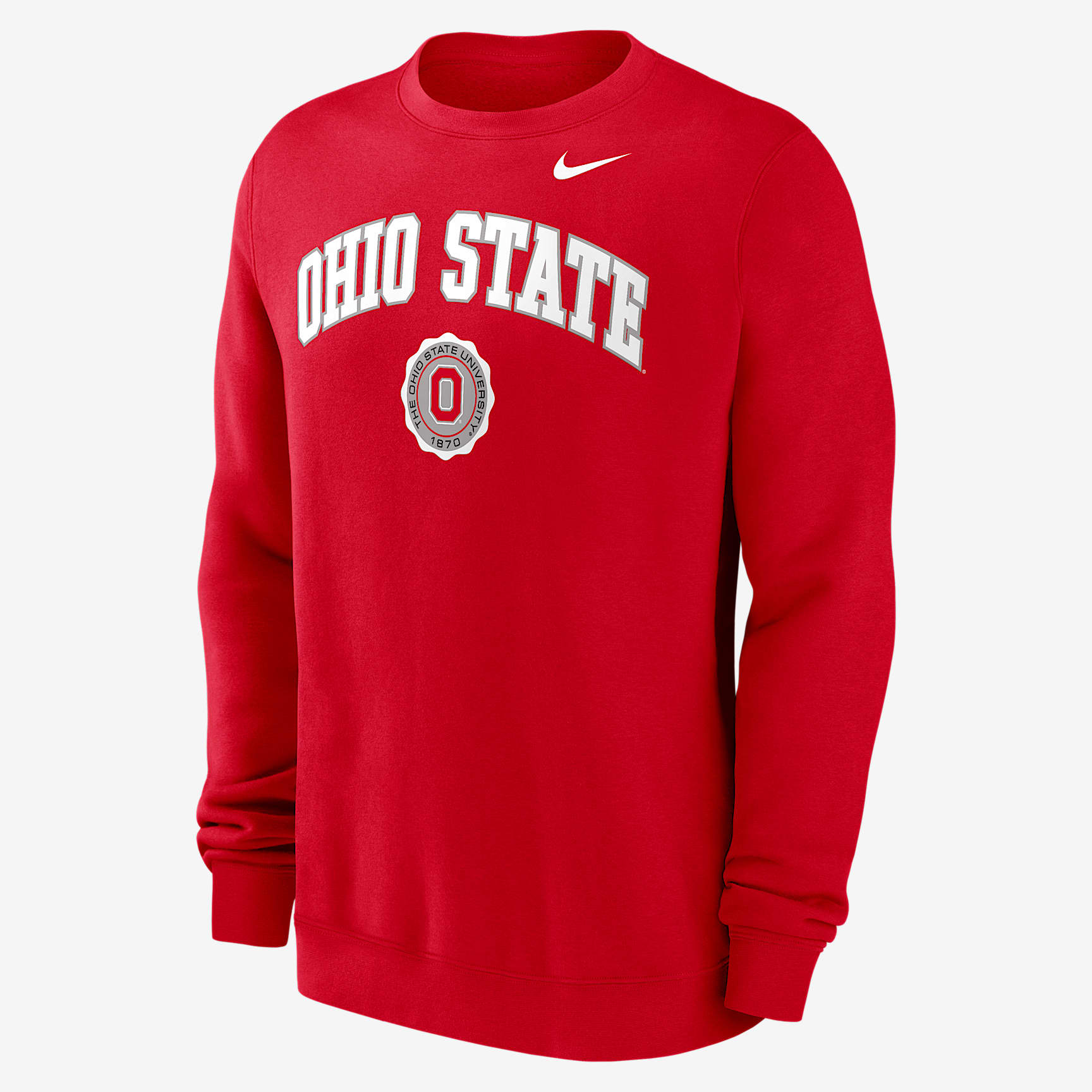 Ohio State Buckeyes Arched Seal Men's Nike College Pullover Crew