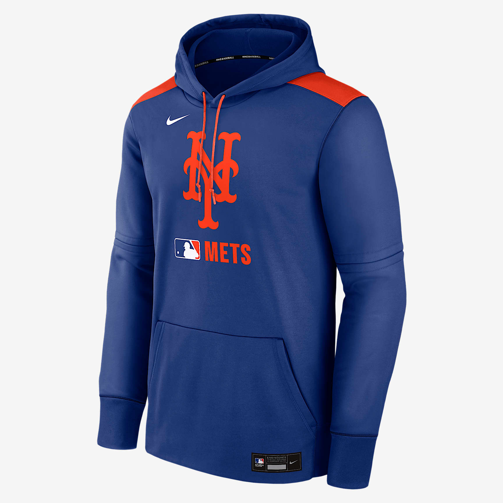 New York Mets Authentic Collection Men's Nike Therma MLB Pullover Hoodie