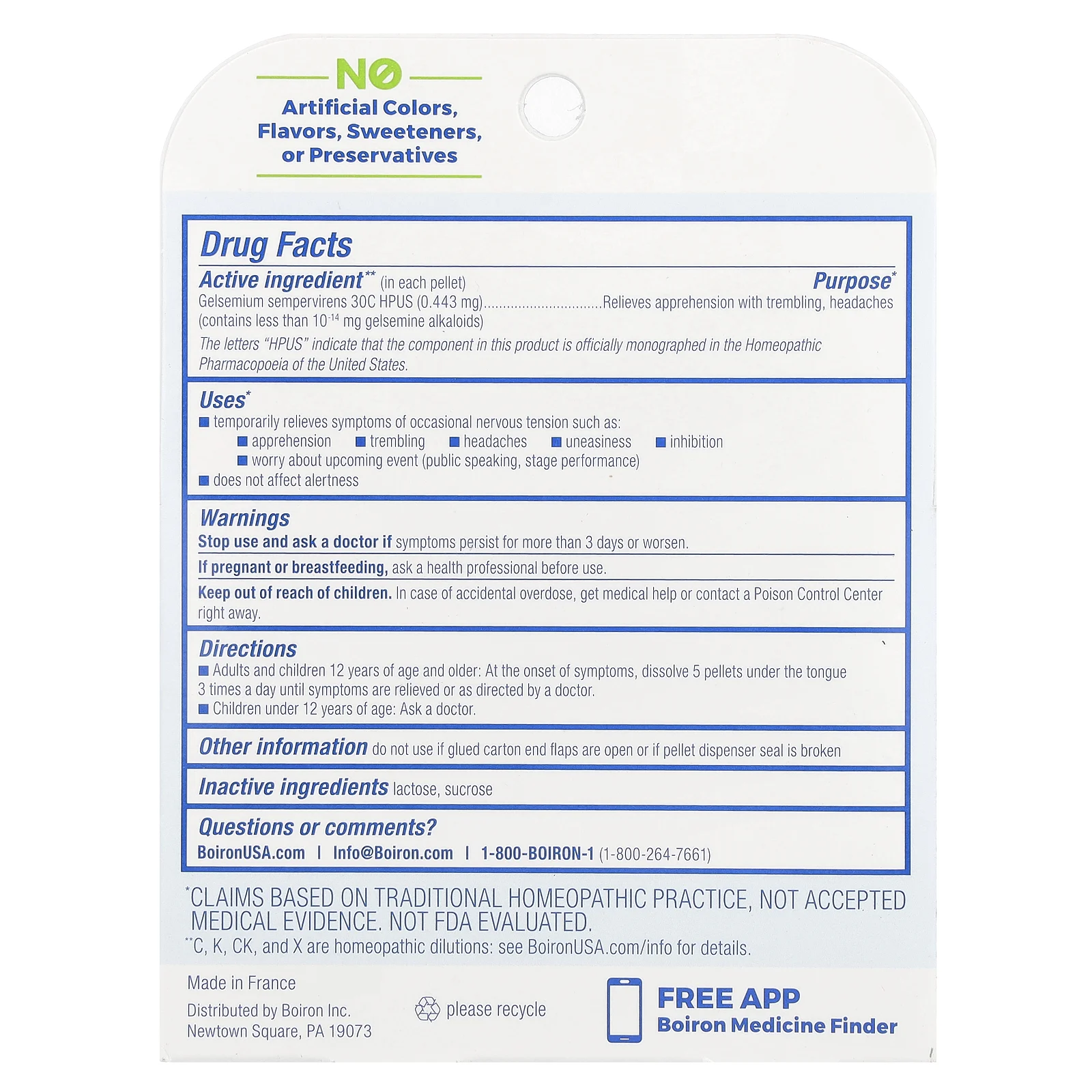 Boiron, Gelsemium, средство для снятия нервного стресса, гранулы Meltaway, 30C, 3 тюбика, прибл. 80 гранул каждая