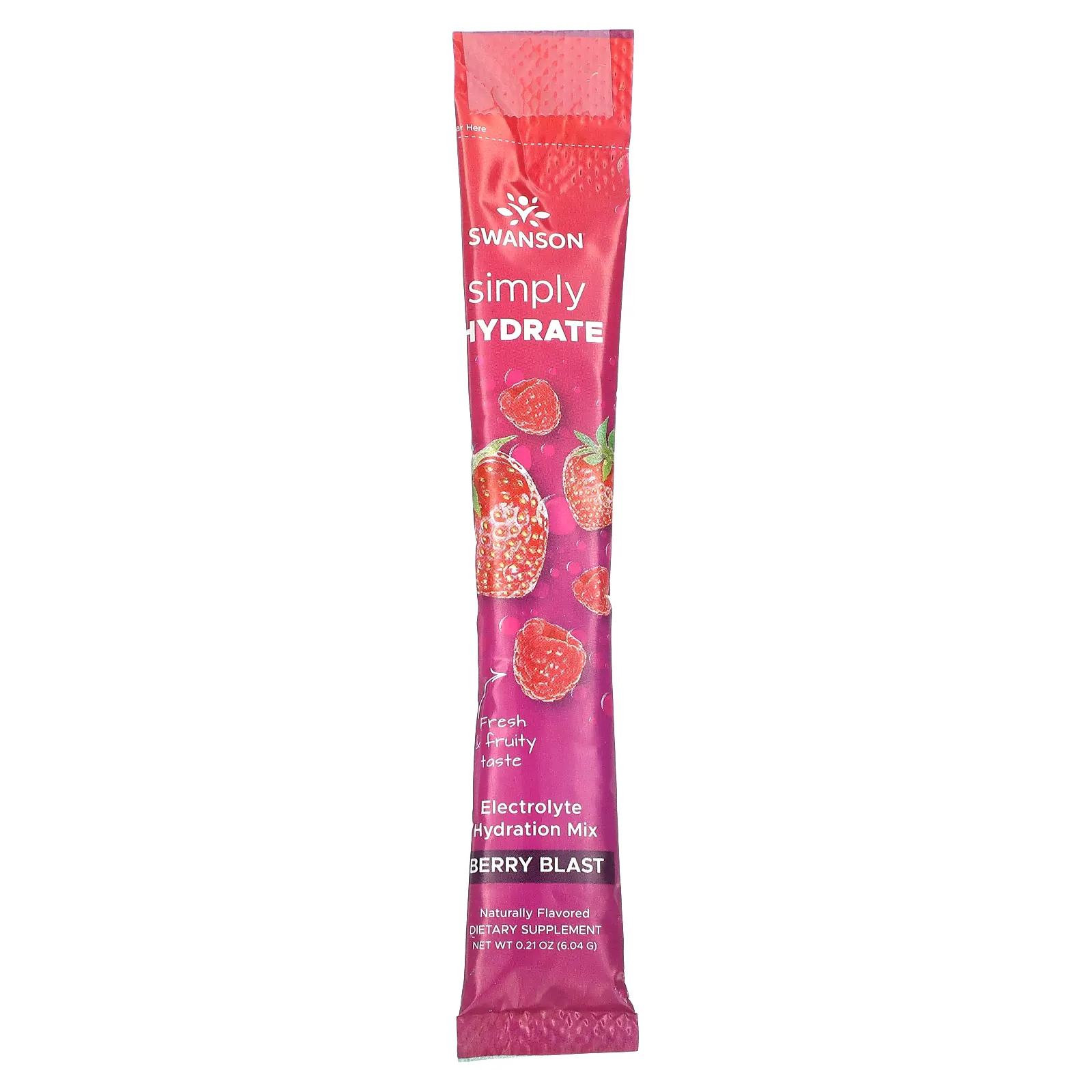 Swanson, Simply Hydrate, смесь для гидратации электролитов, Berry Blast, 30 пакетиков в стиках по 6,04 г (0,21 унции)