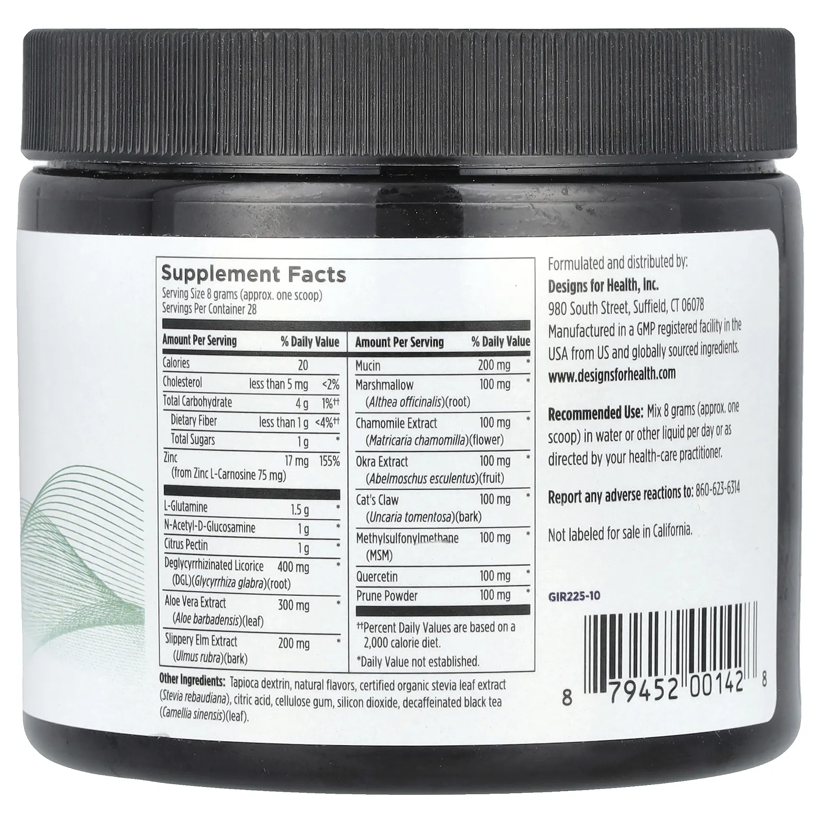 Designs For Health, GI Revive®, Peach, 8 oz (225 g)