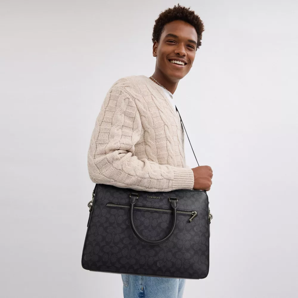 Сумка COACH Ethan Slim Brief In Signature Canvas