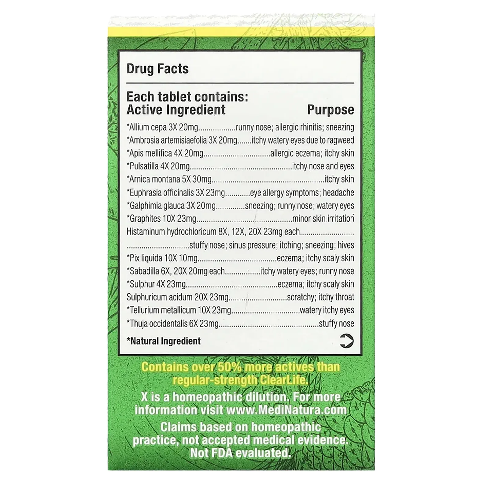 MediNatura, ClearLife, таблетки против аллергии с повышенной силой действия, 60 таблеток