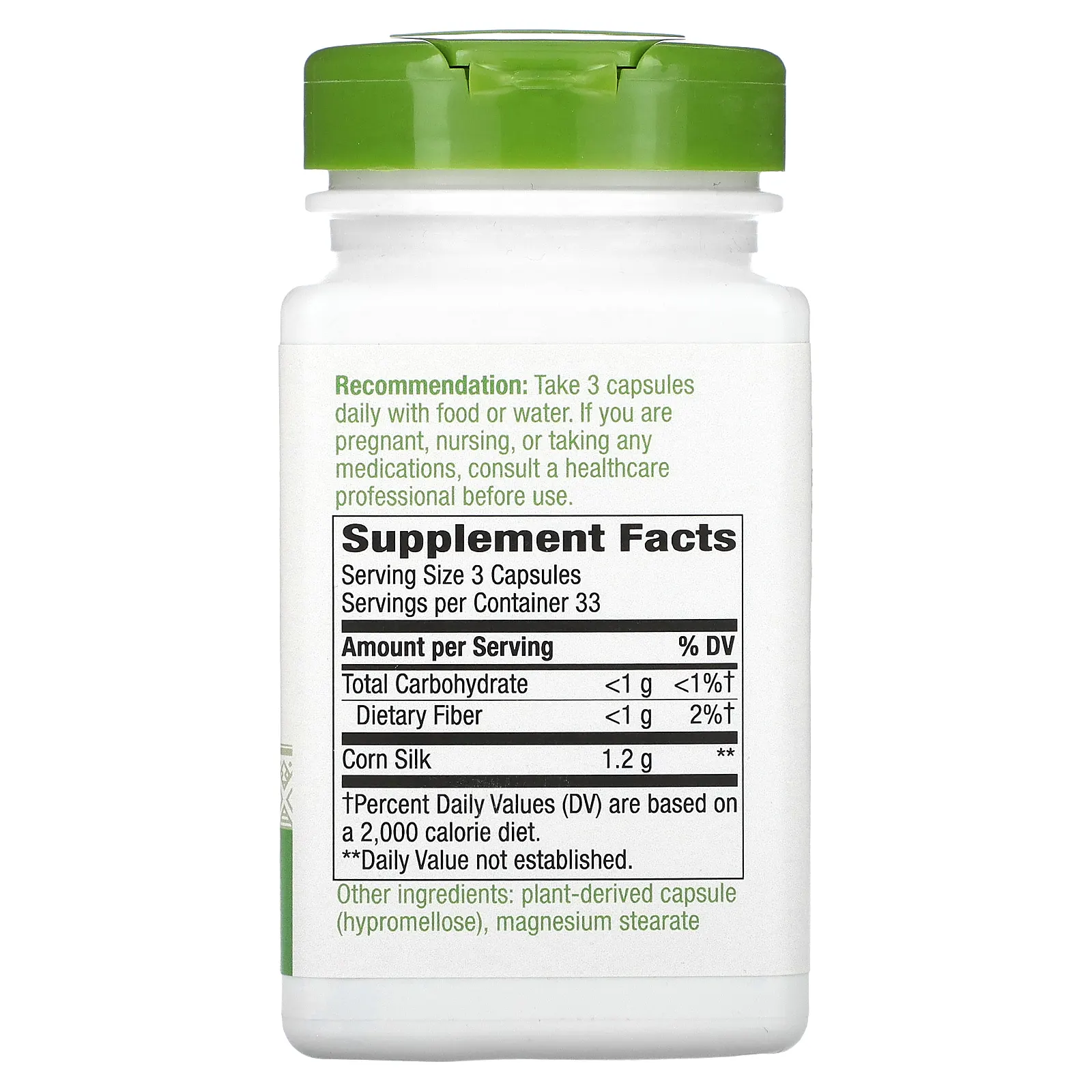 Nature's Way, кукурузные рыльца, 1200 мг, 100 веганских капсул (400 мг в 1 капсуле)