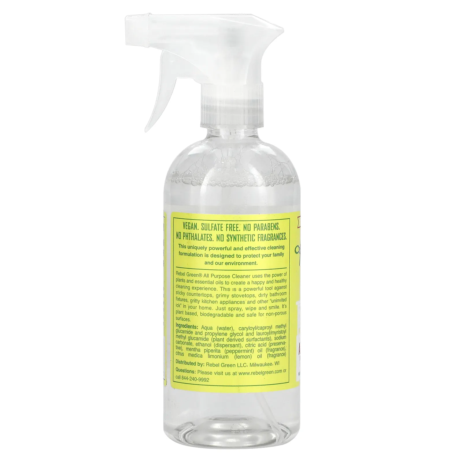 Rebel Green, Универсальный спрей, перечная мята и лимон, 473 мл (16 жидк. Унций)