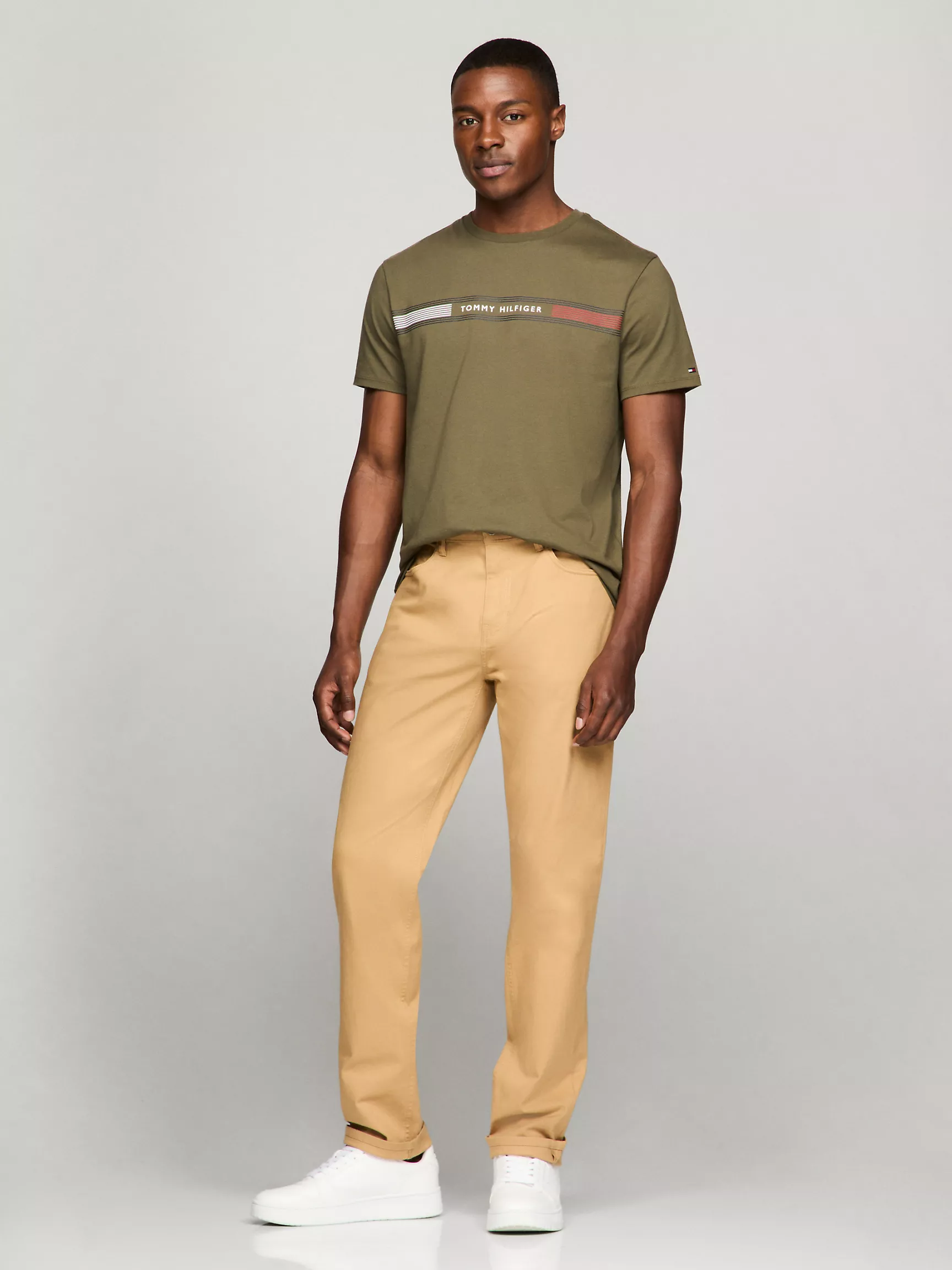 Мужская футболка Tommy Hilfiger, Футболка с графическим принтом полос Tommy