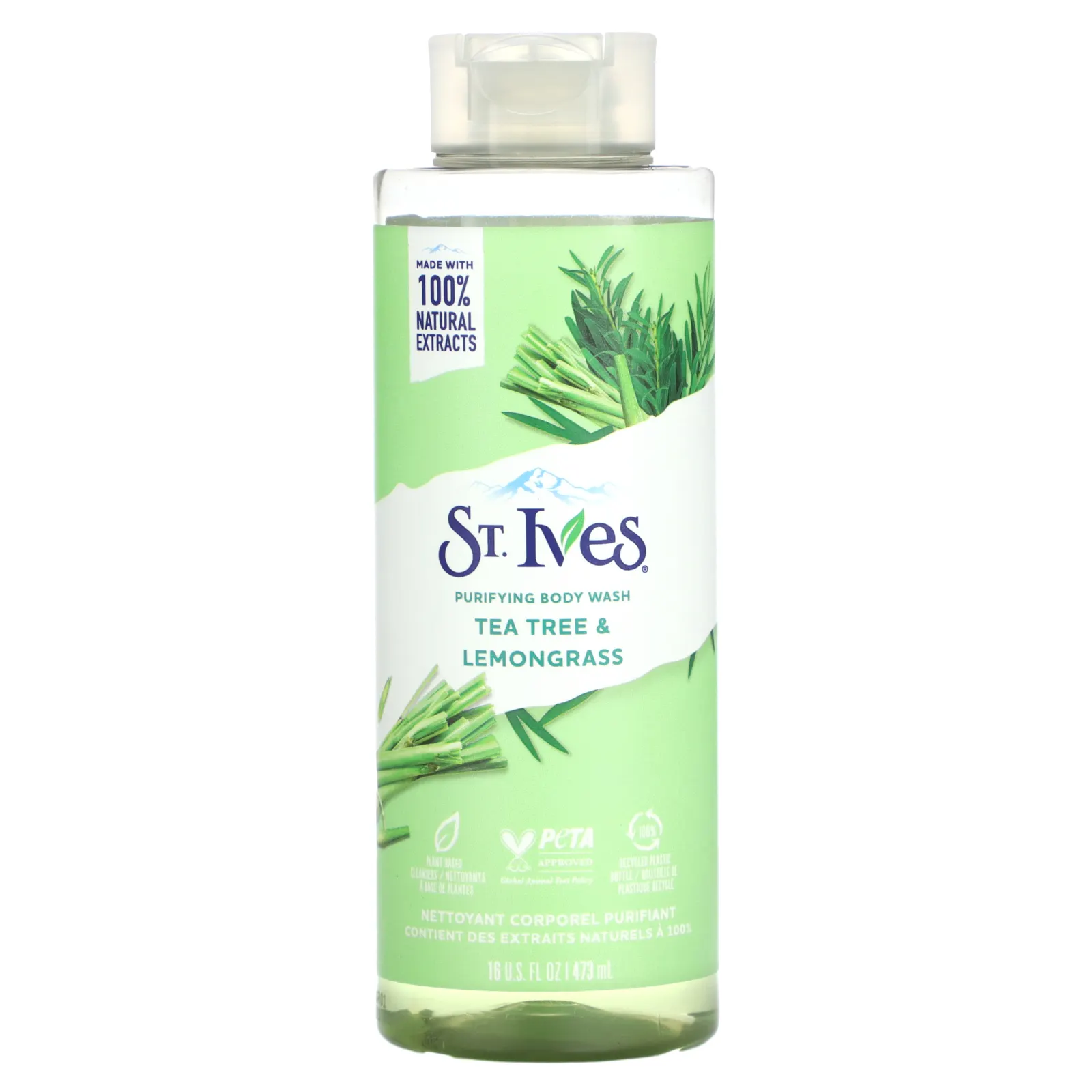 St. Ives, Очищающее гель для душа, чайное дерево и лемонграсс, 473 мл (16 жидк. Унций)