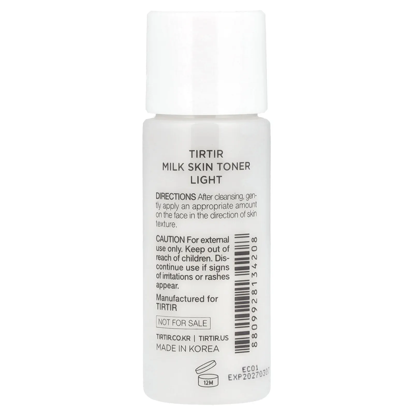 TIRTIR, Молочный тоник для кожи, легкий, 20 мл (0,67 жидк. Унции)