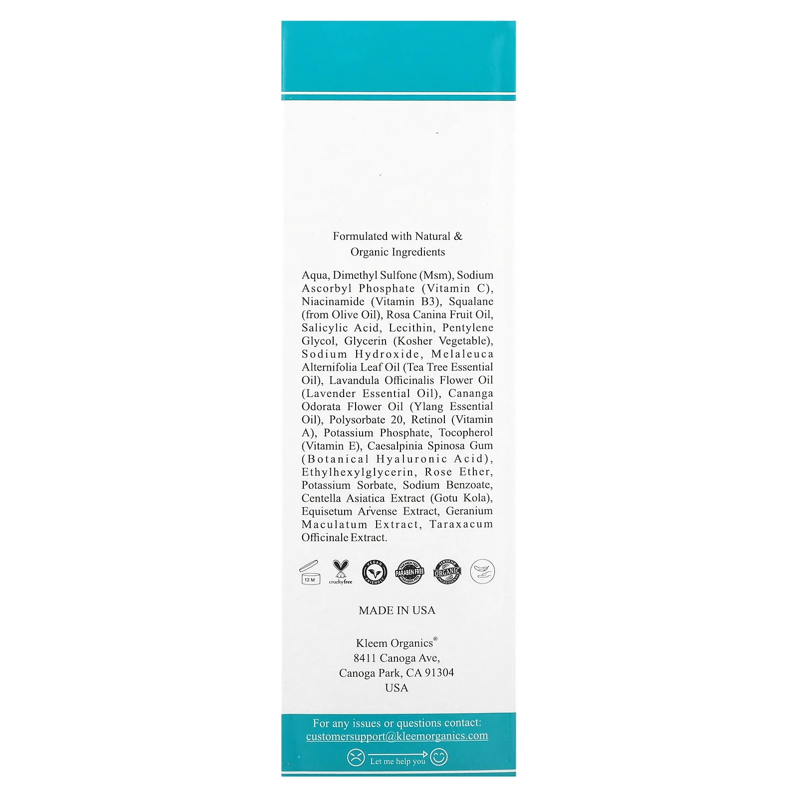 Kleem Organics, никотинамид, бустер, 30 мл (1 жидк. унция)