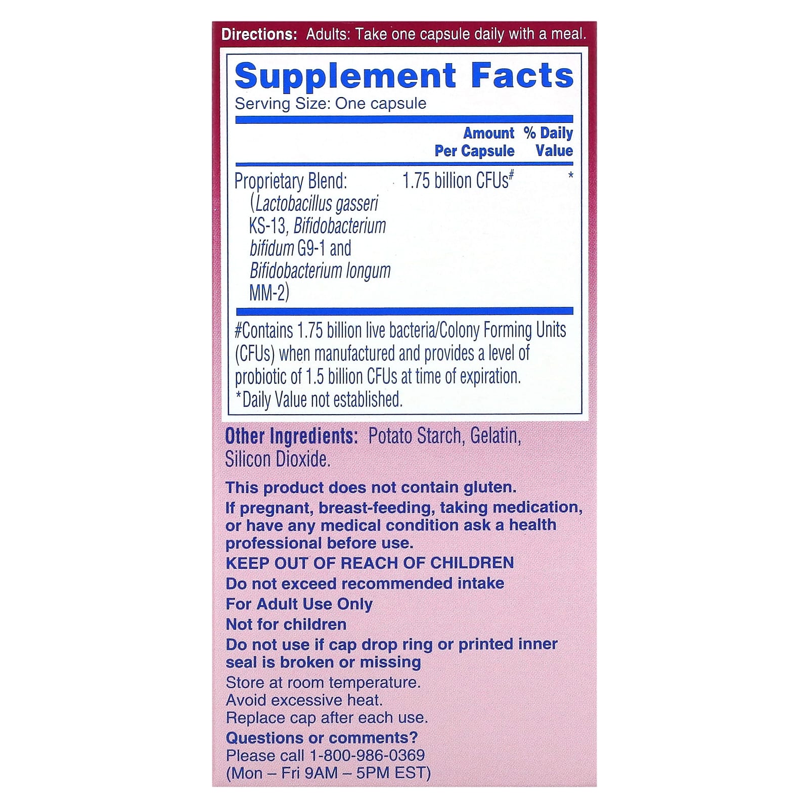 Phillip's, Ежедневная добавка с пробиотиками для здоровья кишечника, 30 капсул