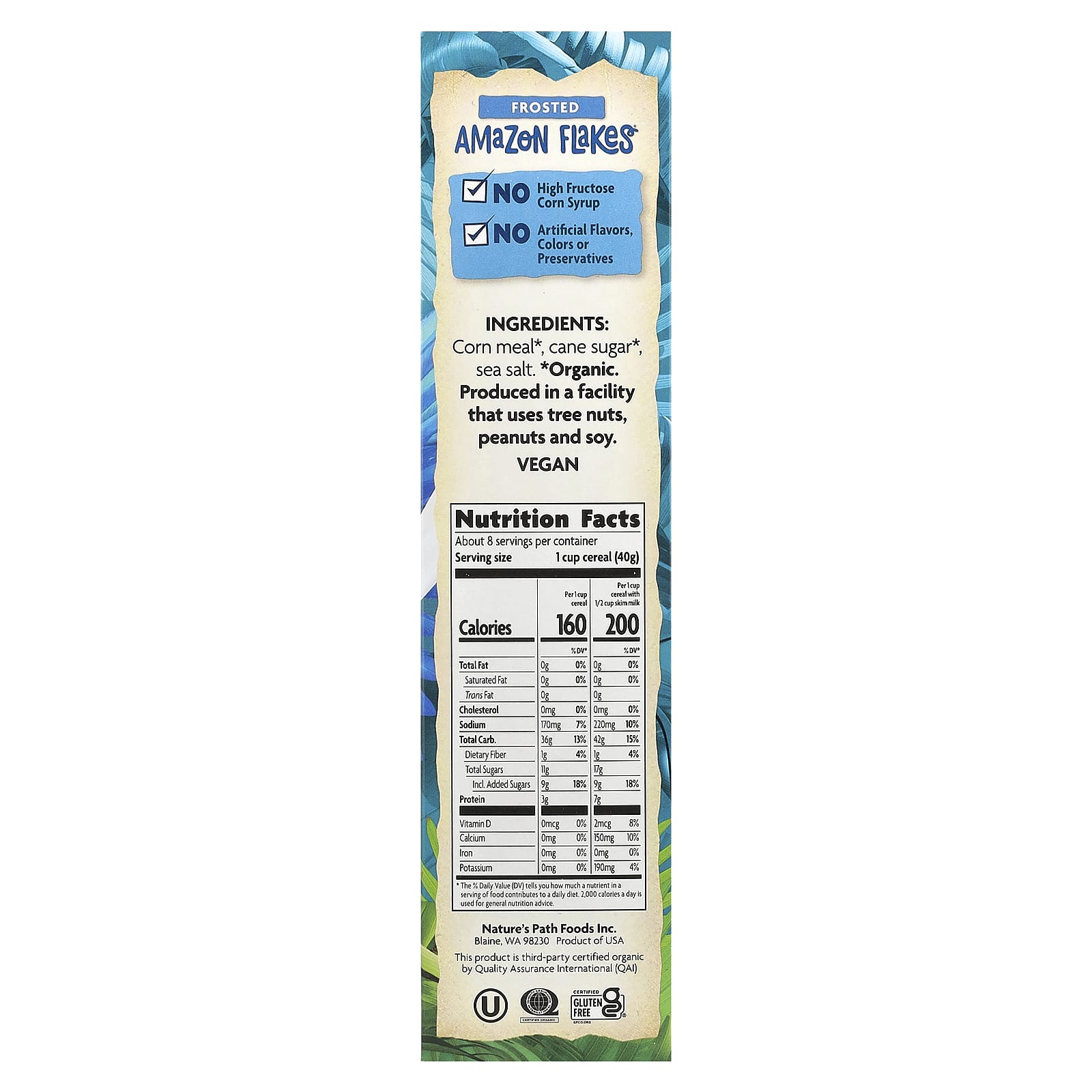 Nature's Path, Envirokidz Organic, Amazon Flakes, органические кукурузные хлопья, в глазури, 325 г (11,5 унции)