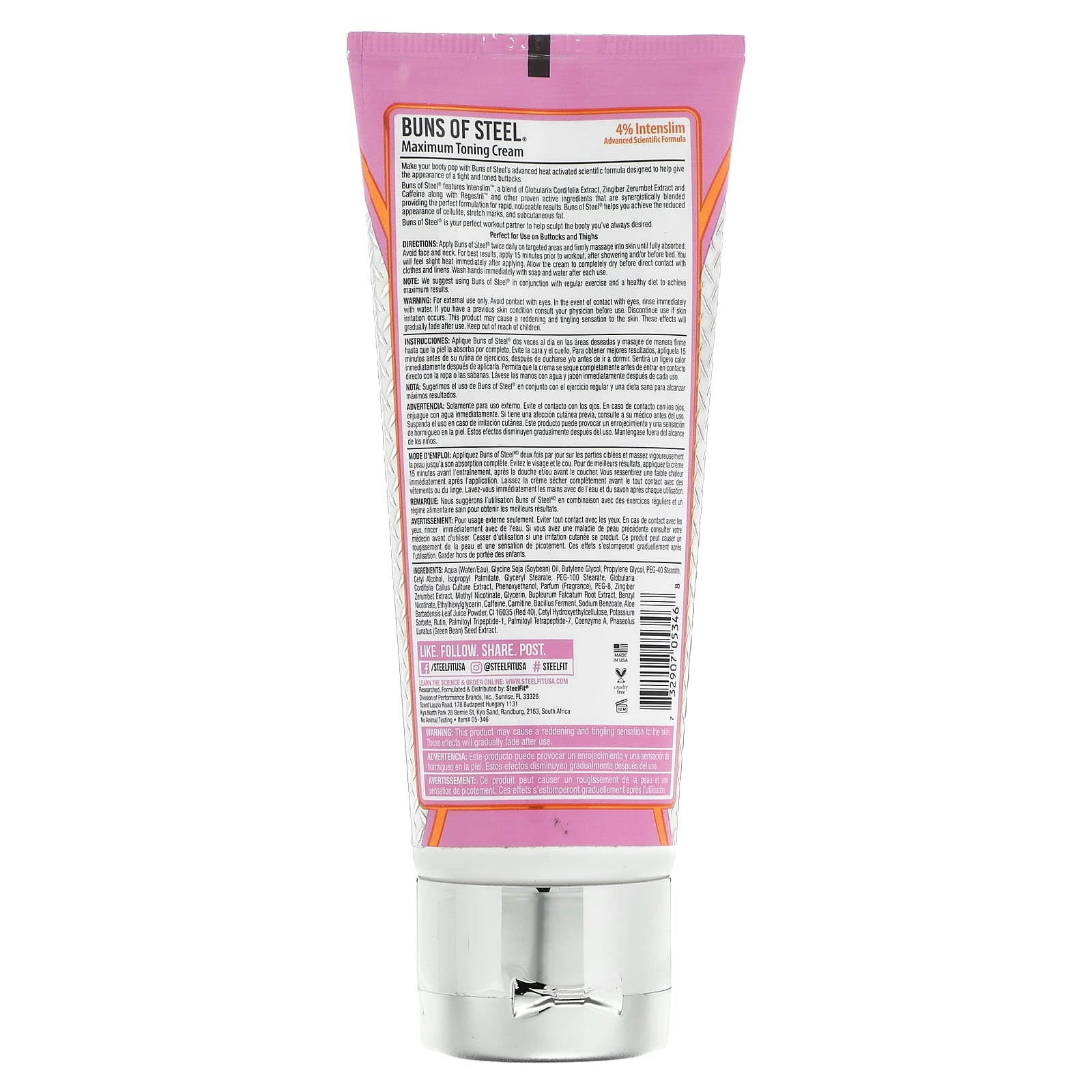 SteelFit, Buns Of Steel, тонизирующий крем для максимального эффекта, 100 мл (3,4 жидк. Унции)