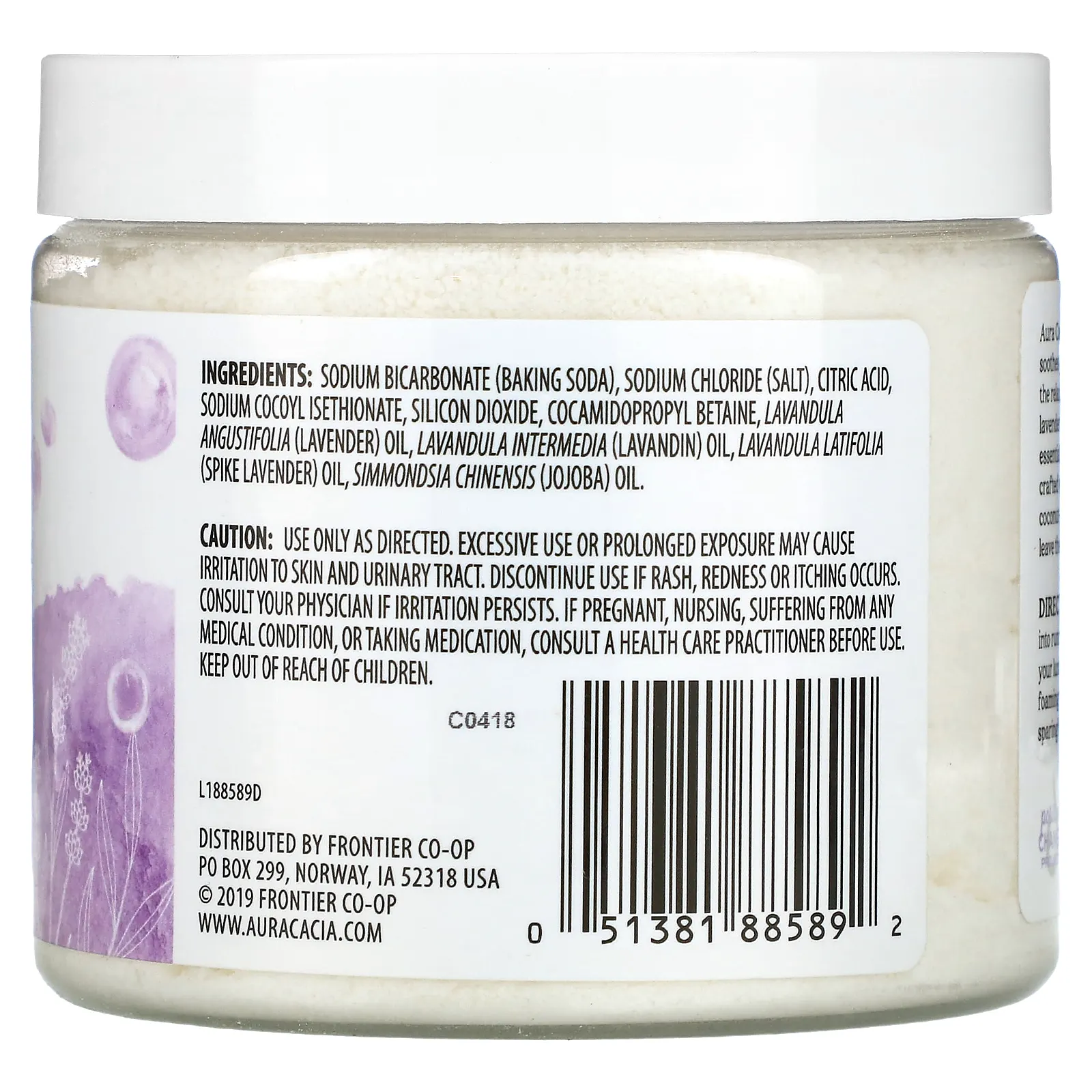 Aura Cacia, Ароматерапевтическая пена для ванны, расслабляющая лаванда, 14 унций (397 г)