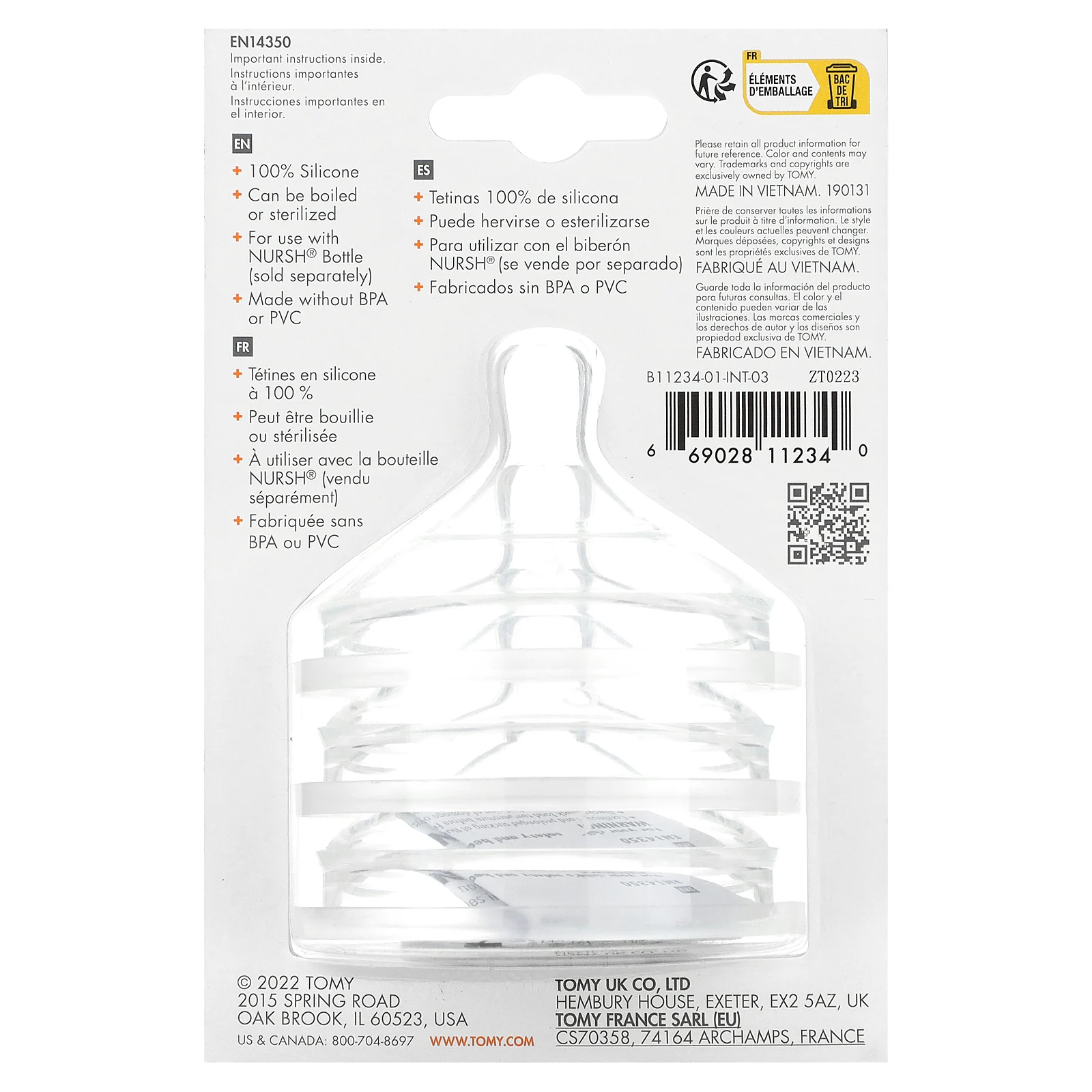 Boon, Nursh, силиконовые соски, для быстрого приготовления, от 6 месяцев`` 3 соски