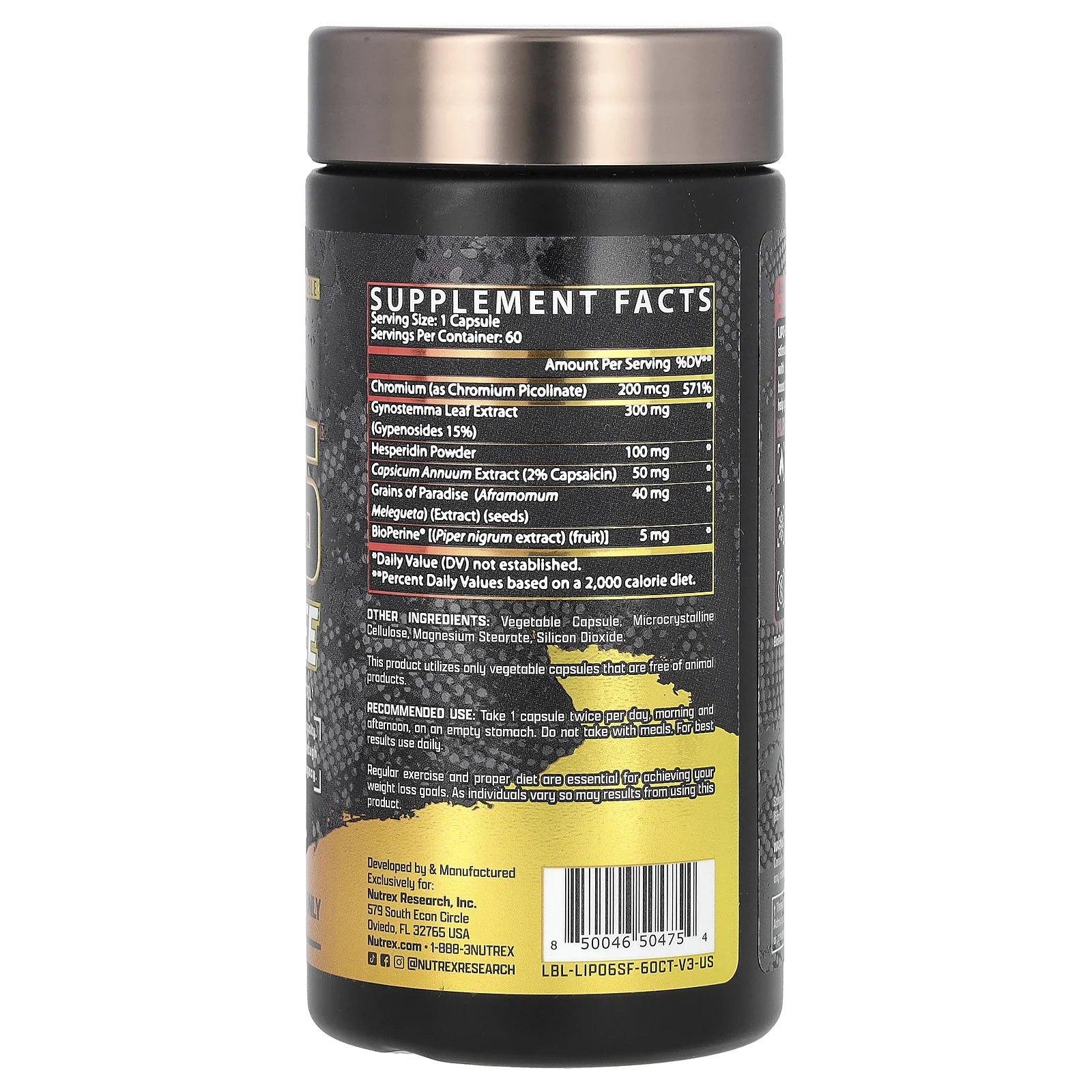 Nutrex Research, Lipo6, без стимуляторов, 60 капсул