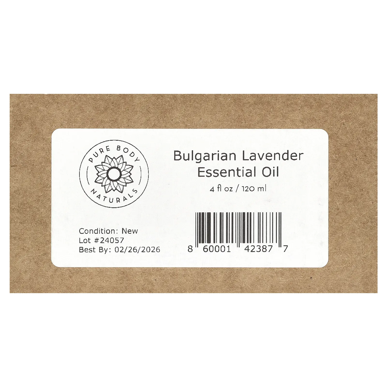 Pure Body Naturals, Эфирное масло, болгарская лаванда, 118 мл (4 жидк. унц.)