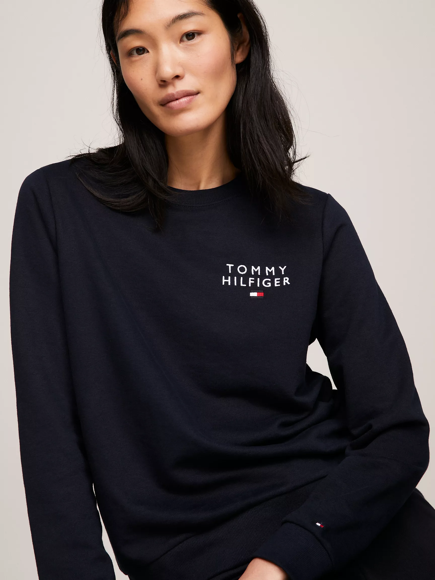 Женская толстовка Tommy Hilfiger, Однотонный топ для отдыха с логотипом