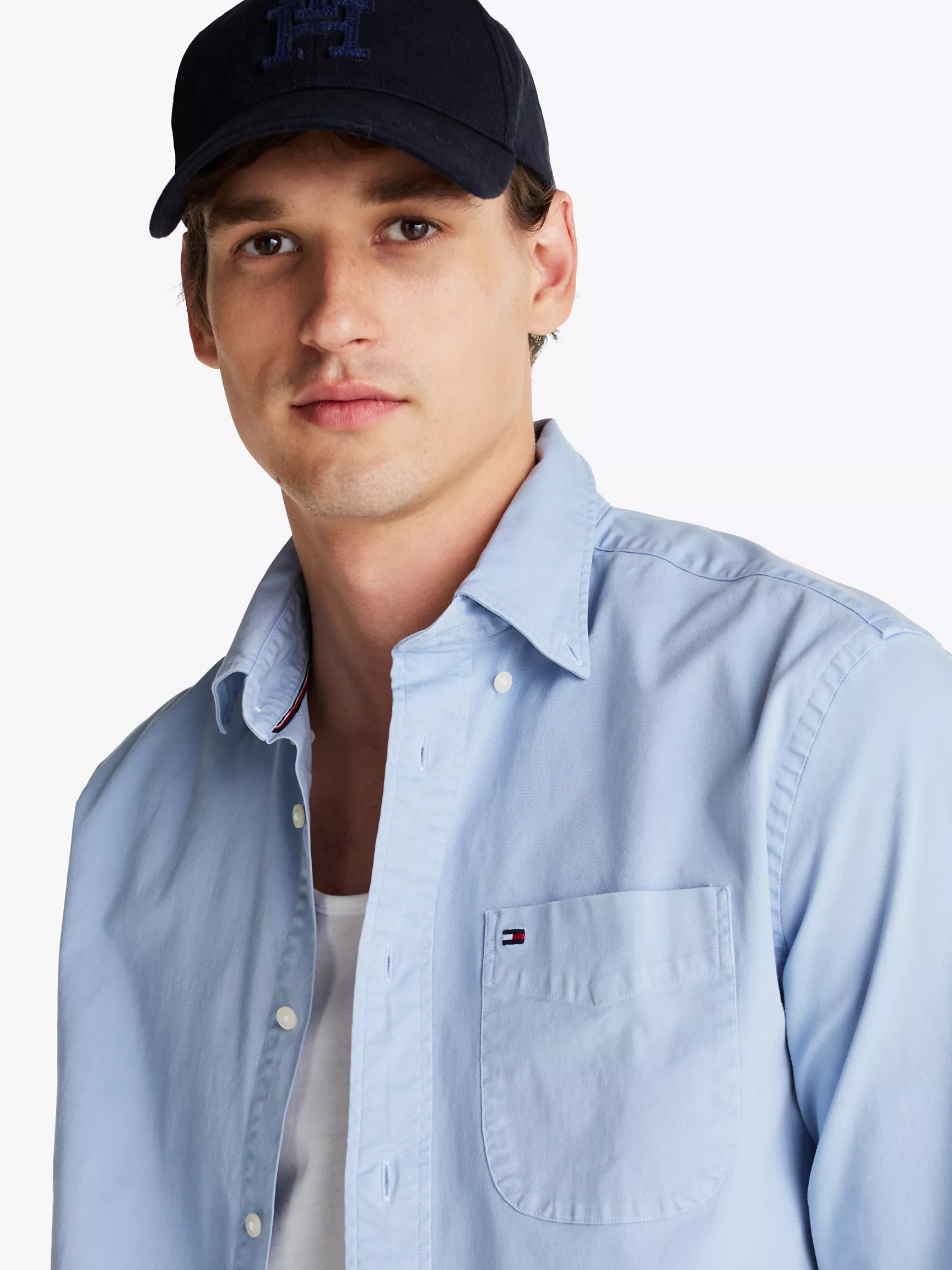 Мужская рубашка Tommy Hilfiger, Окрашенная рубашка из твила стандартного кроя