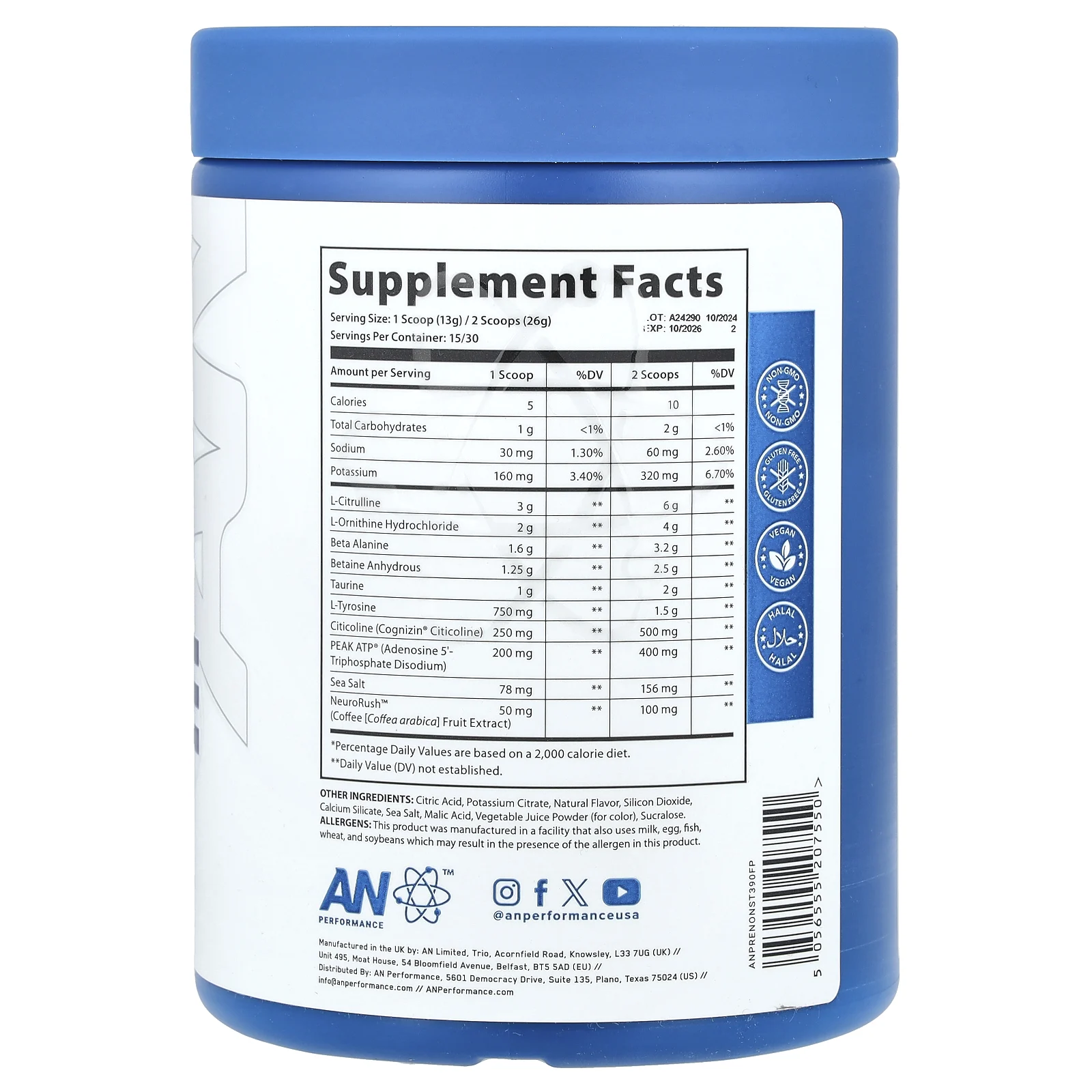 ABE, Перед тренировкой, без кофеина, фруктовый пунш, 390 г (13,75 унции)