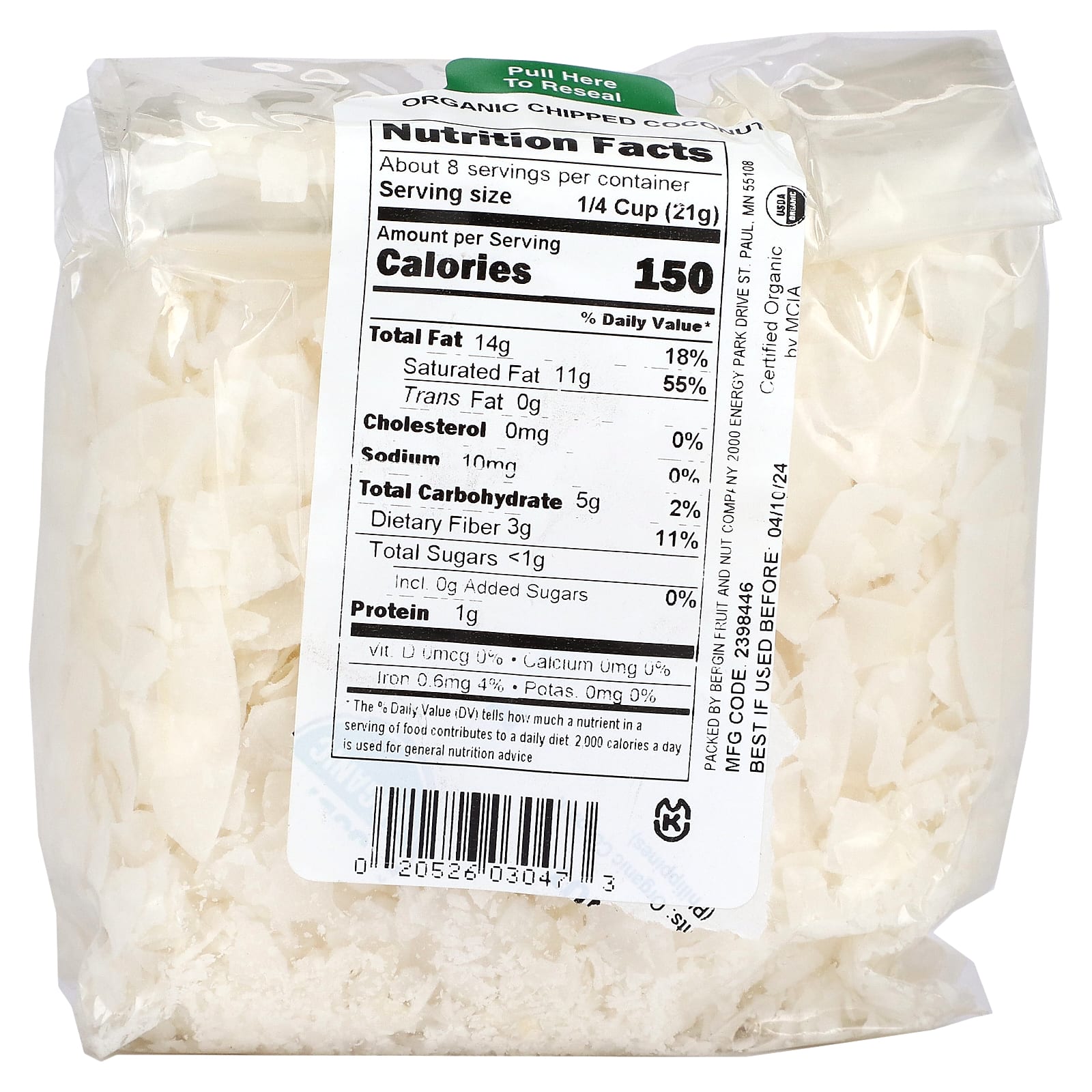 Bergin Fruit and Nut Company, Органический кокос, 170 г (6 унций)