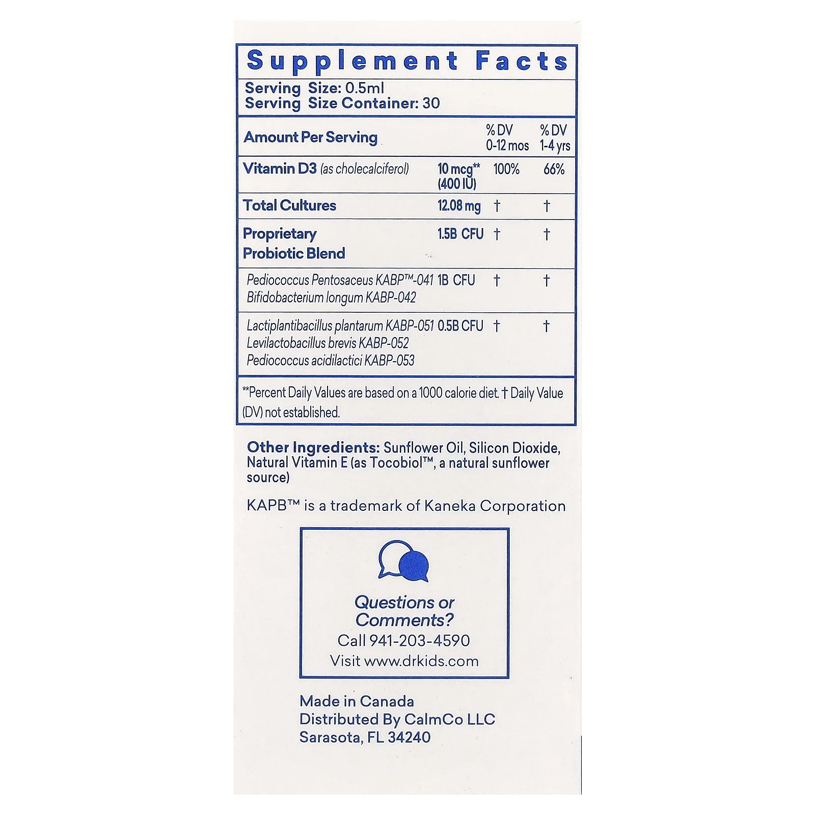 DrKids, для детей, пробиотик с витамином D в каплях, 15 мл (0,5 жидк. унции)