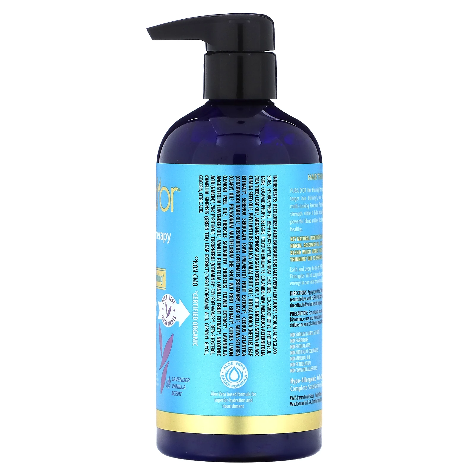 Pura D'or, Шампунь против выпадения волос, лаванда и ваниль, 473 мл (16 жидк. унций)