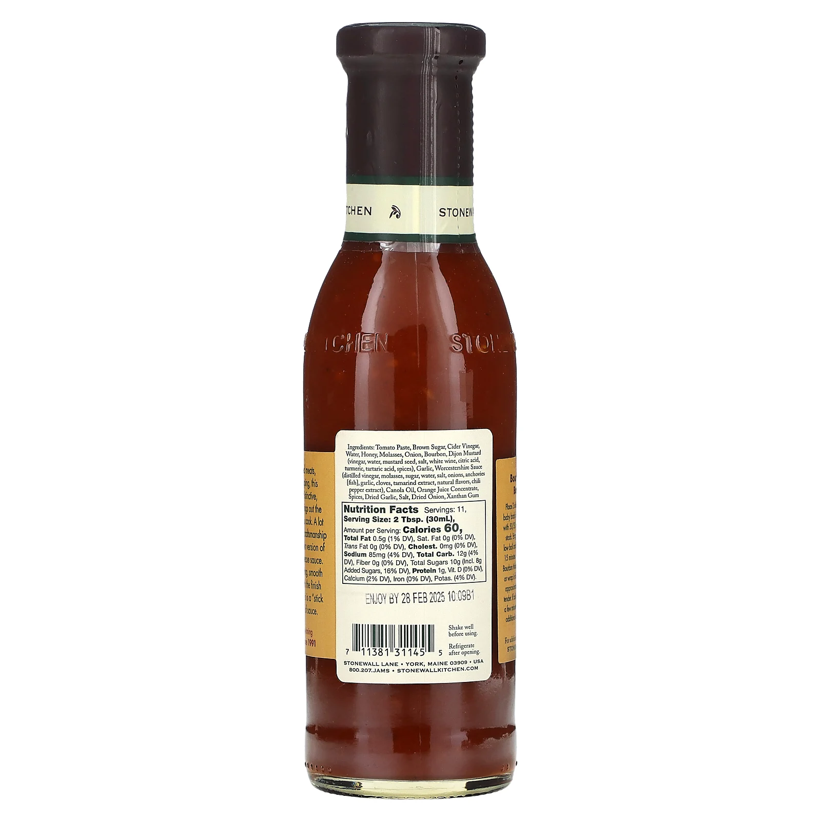 Stonewall Kitchen, Bourbon Molasses Barbecue Sauce, 11 fl oz (330 ml)