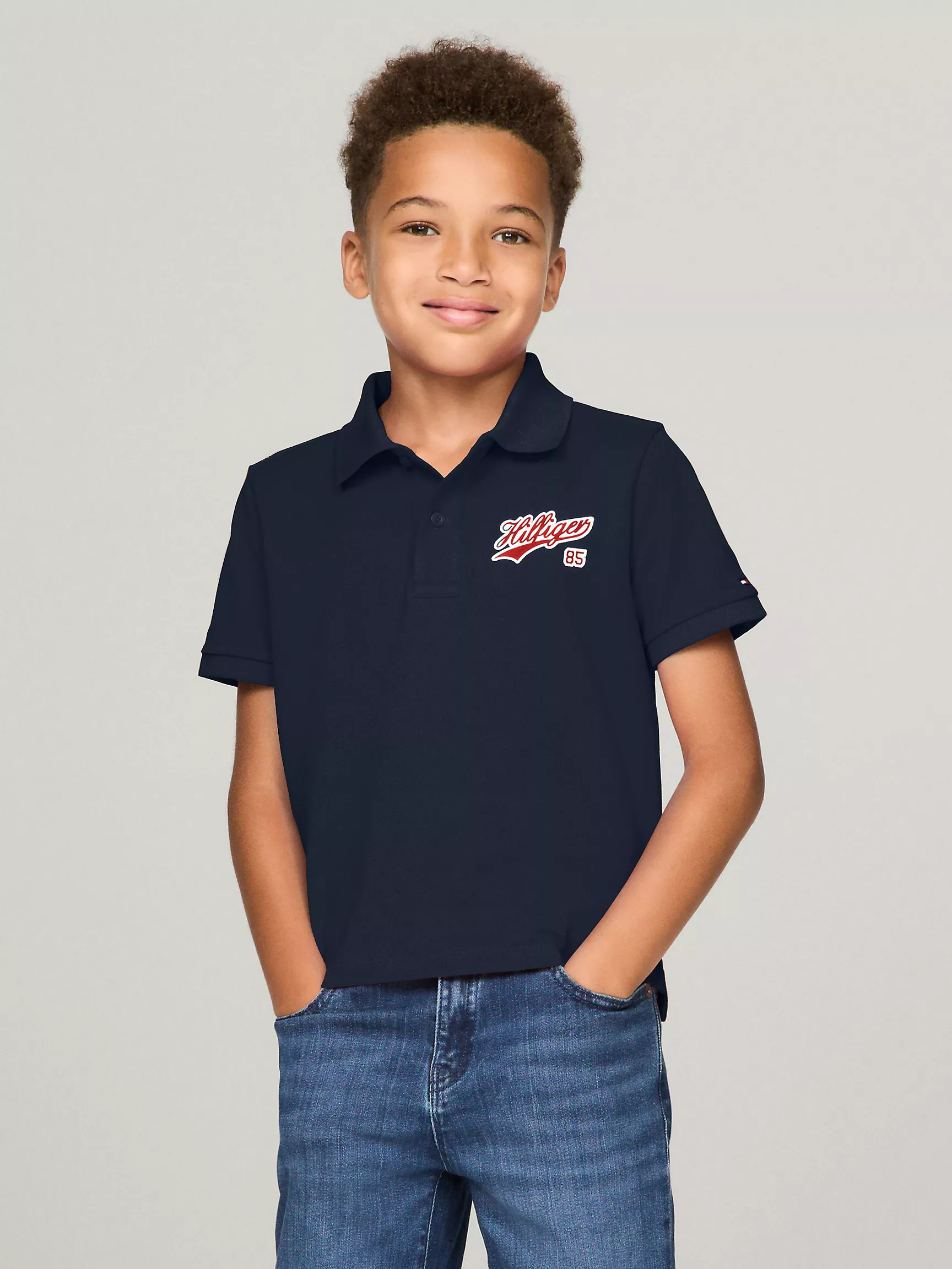 Рубашка-поло для мальчиков Tommy Hilfiger, Детское поло с короткими рукавами и логотипом Script 85