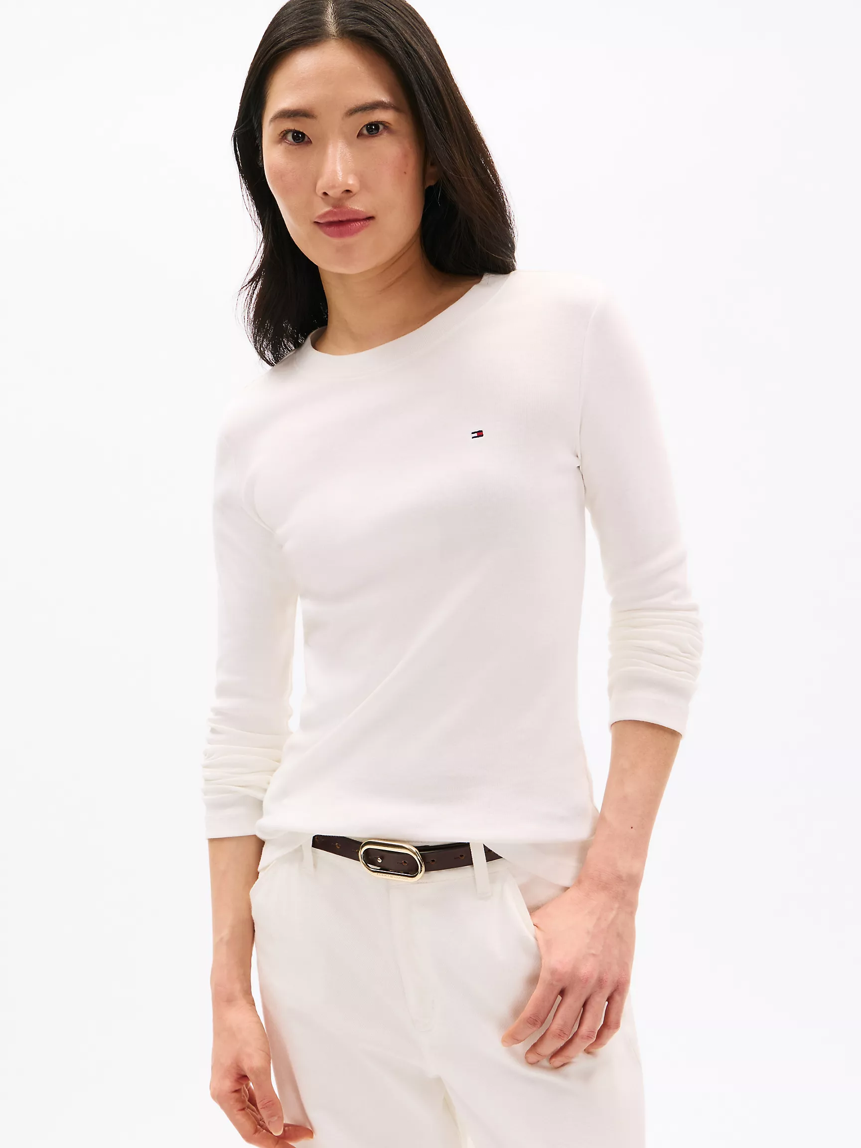 Женская футболка Tommy Hilfiger, Футболка с длинным рукавом и круглым вырезом "любимая модель"