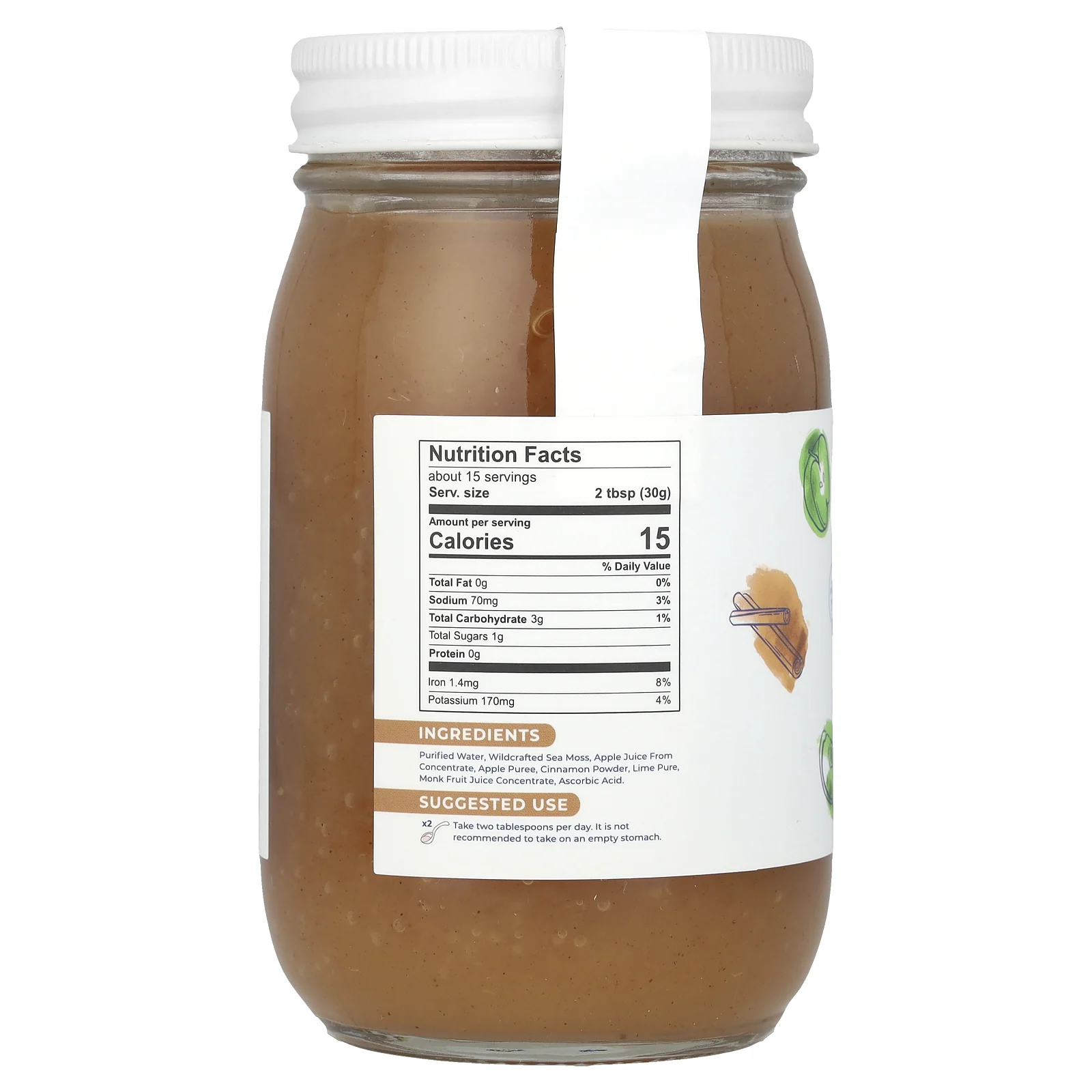 True Sea Moss, Гель с морским мохом, яблоком и корицей, 453 г (16 жидк. унц.)