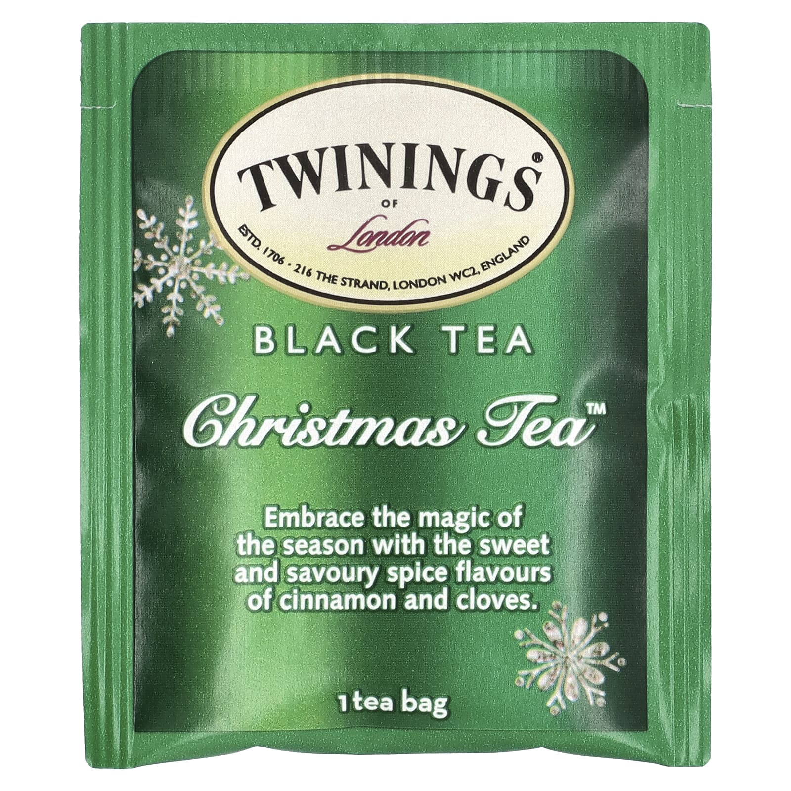 Twinings, Christmas Tea, черный чай, 20 чайных пакетиков, 40 г (1,41 унции)