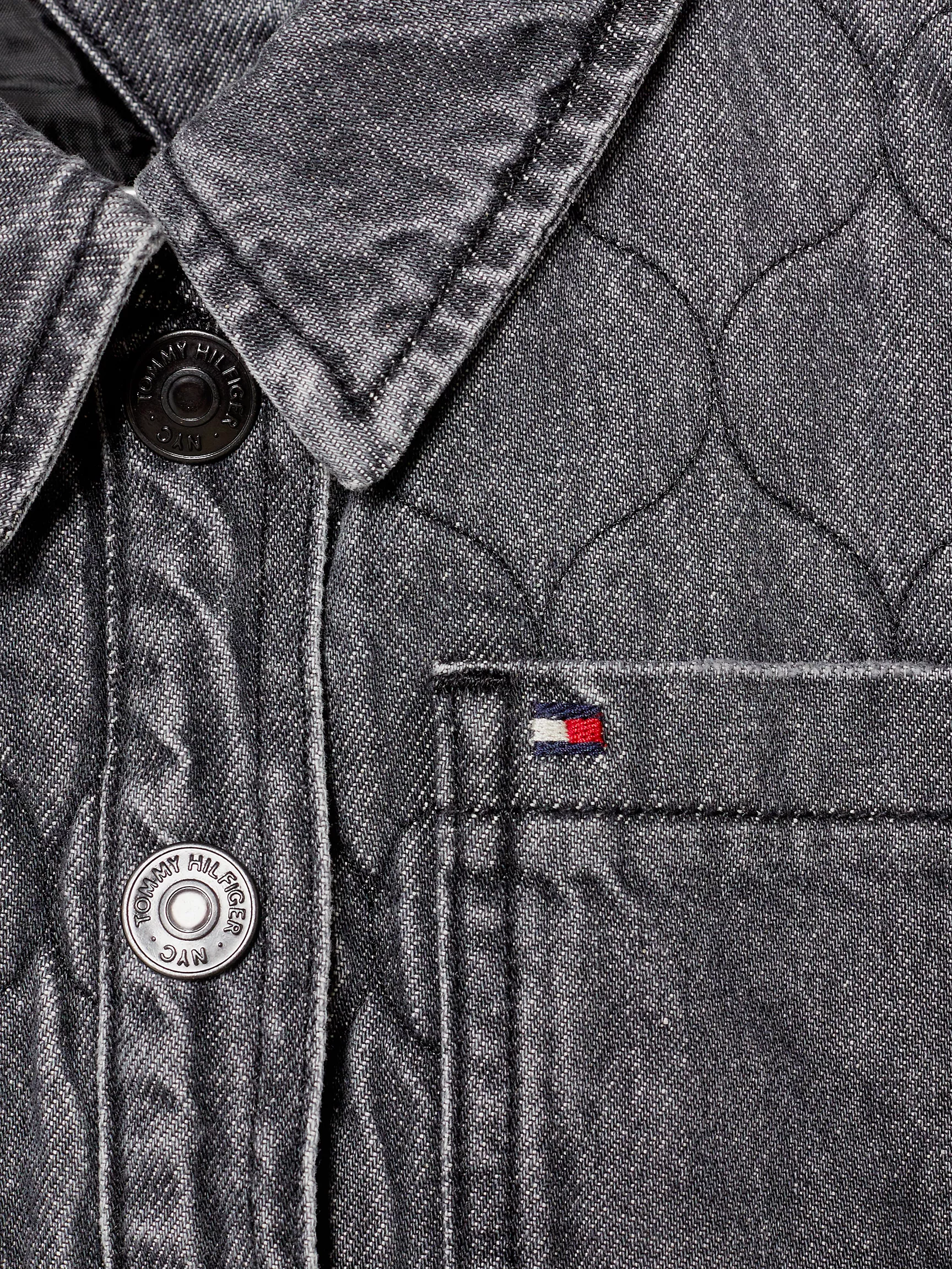 Куртка для девочки Tommy Hilfiger, Детская стеганая укороченная куртка-тракер