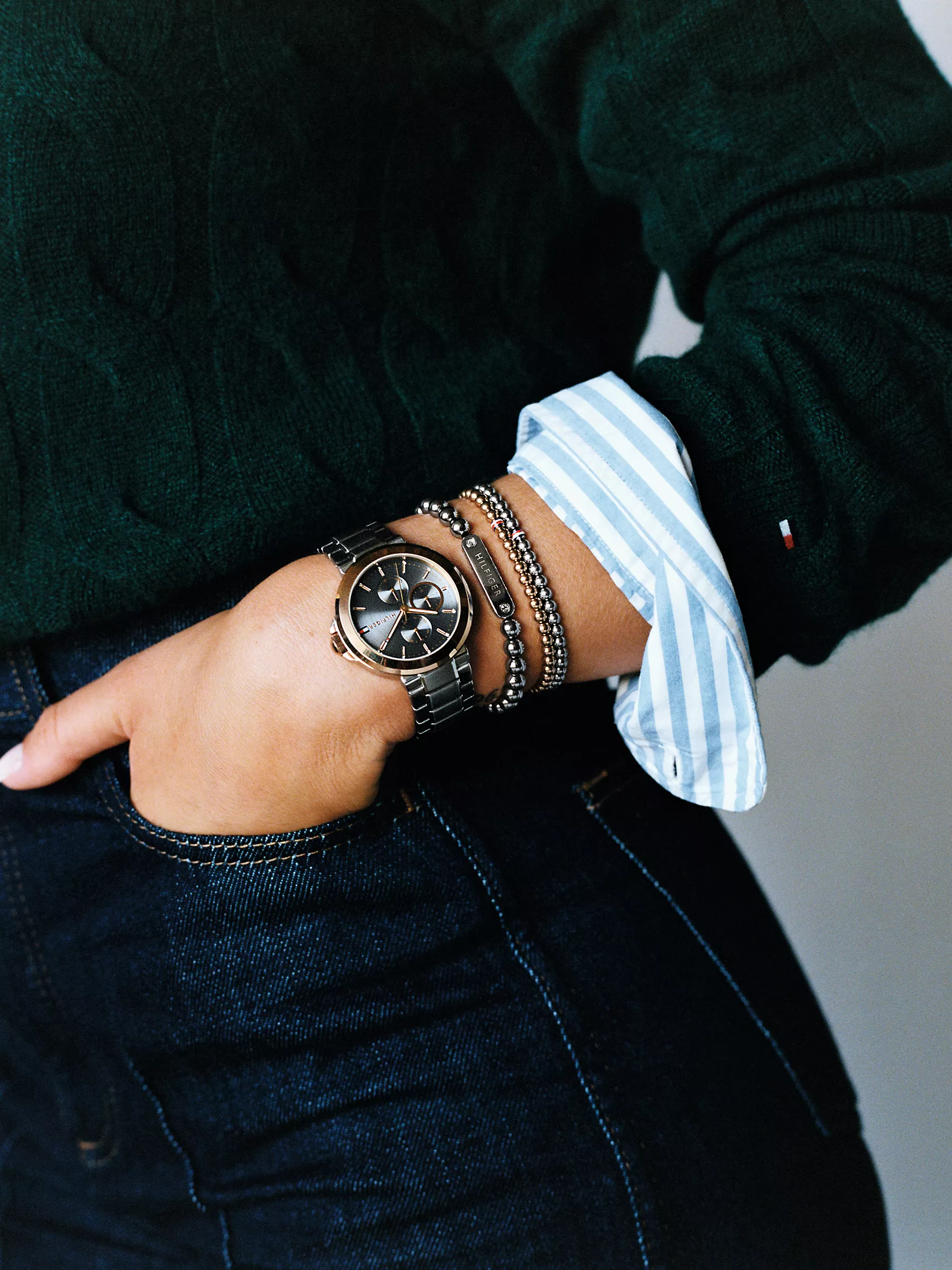 Женский браслет Tommy Hilfiger, Браслет с металлическими бусинами Monotype