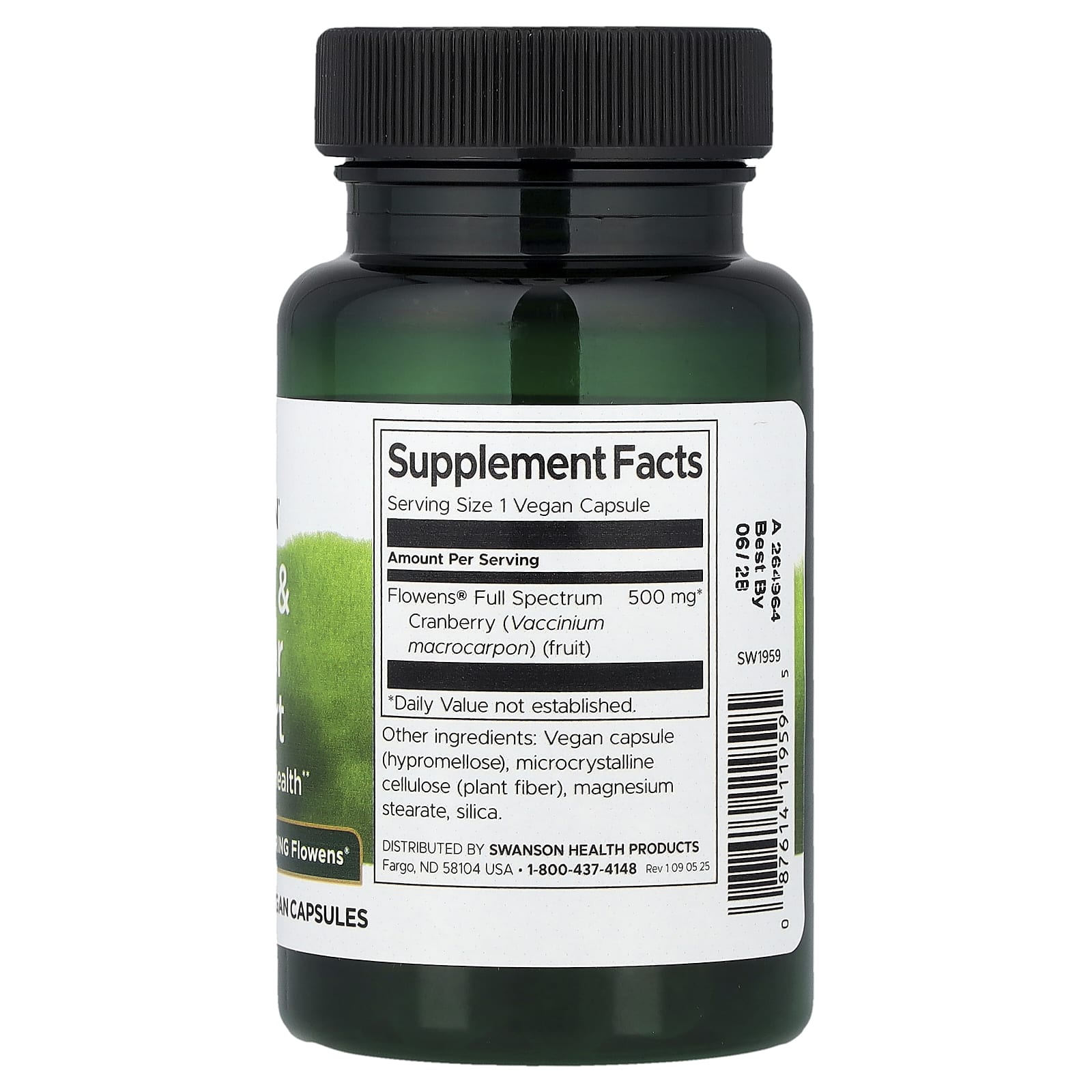 Swanson, добавка для поддержки мочевыводящих путей, 500 мг, 30 веганских капсул