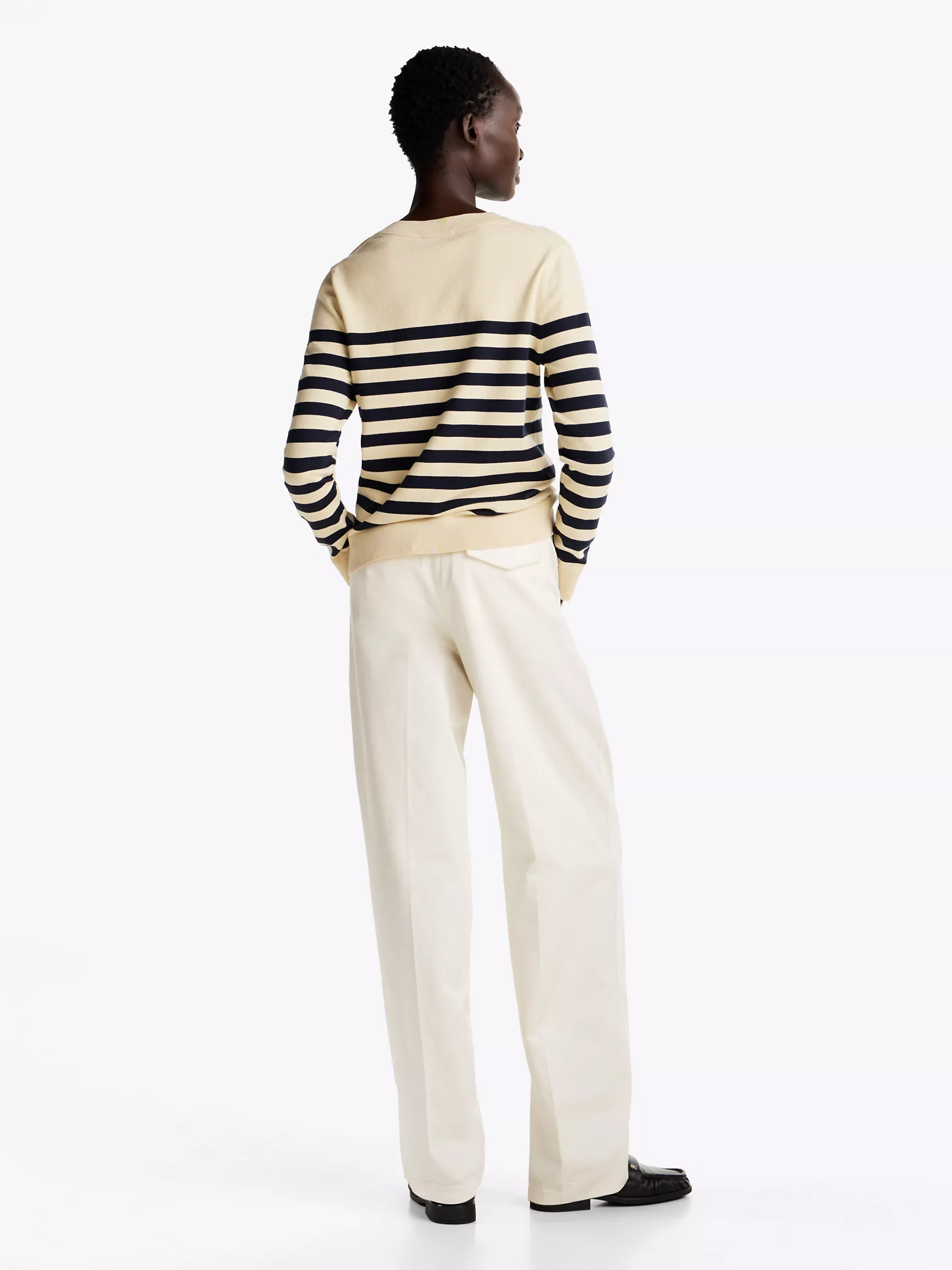 Женский свитер Tommy Hilfiger, Хлопковый джерсовый свитер с V-образным вырезом