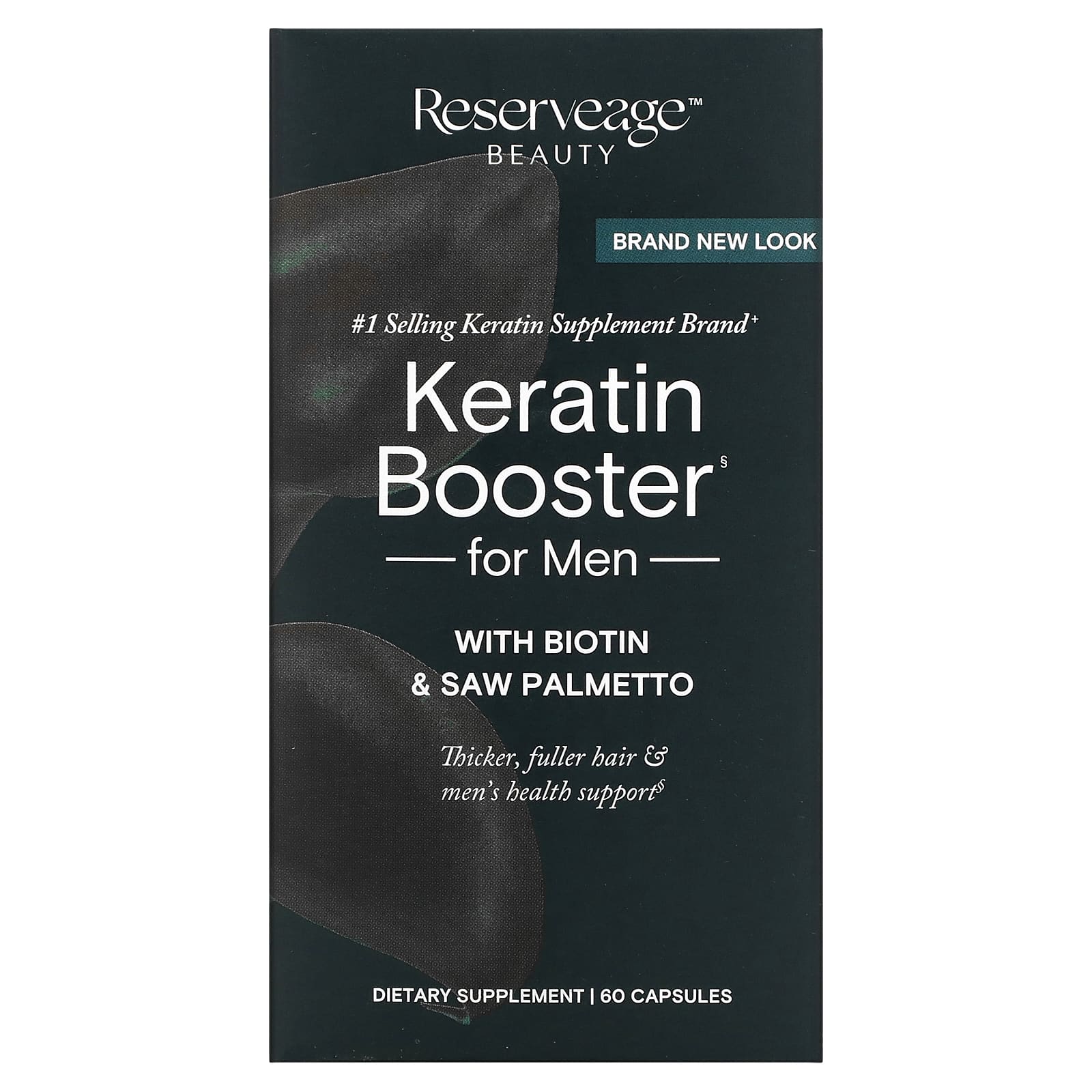 Reserveage Beauty, Keratin Booster для мужчин, с биотином и сереноей, 60 капсул