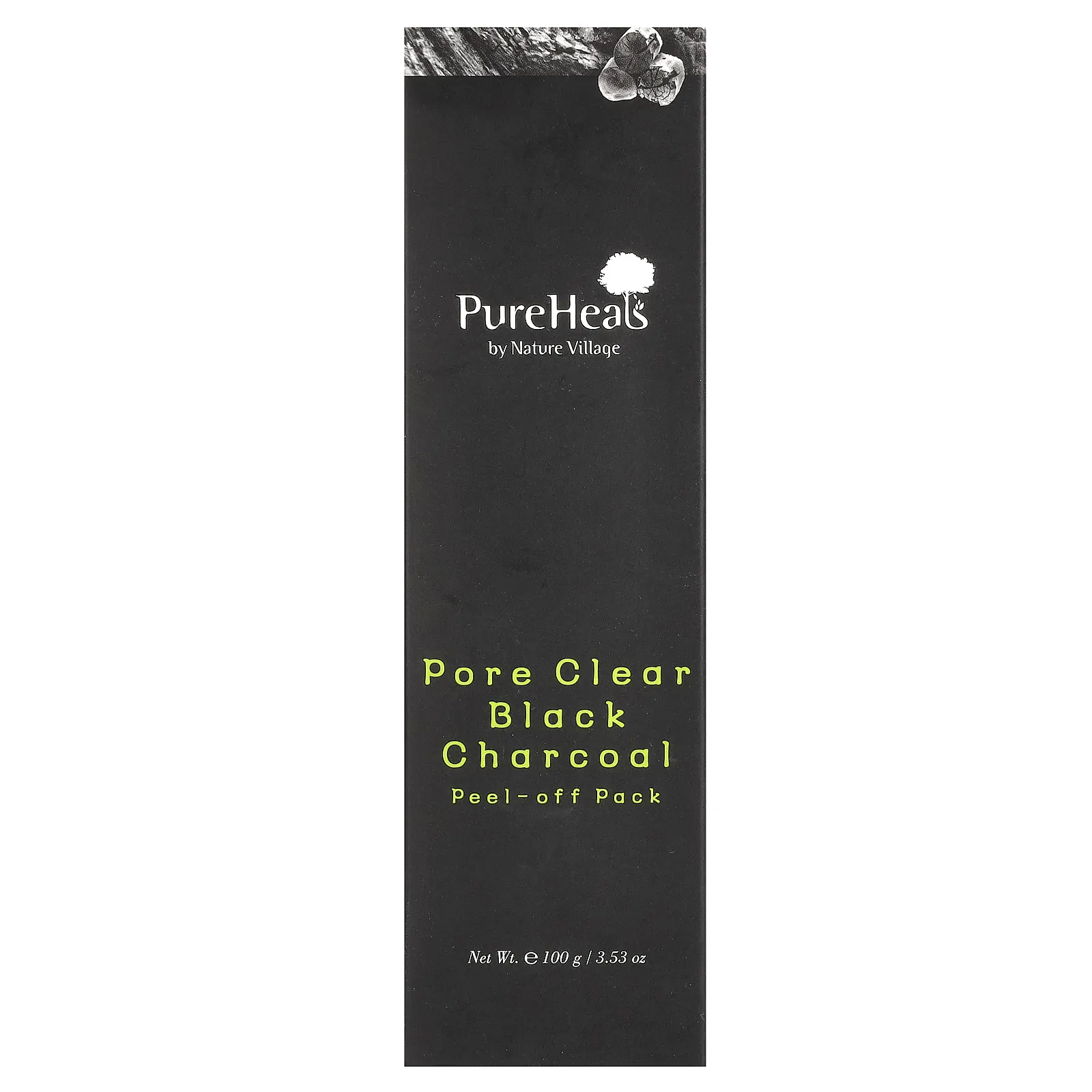 PureHeals, Pore Clear Black Charcoal, отшелушивающая маска для лица, 100 г (3,53 унции)