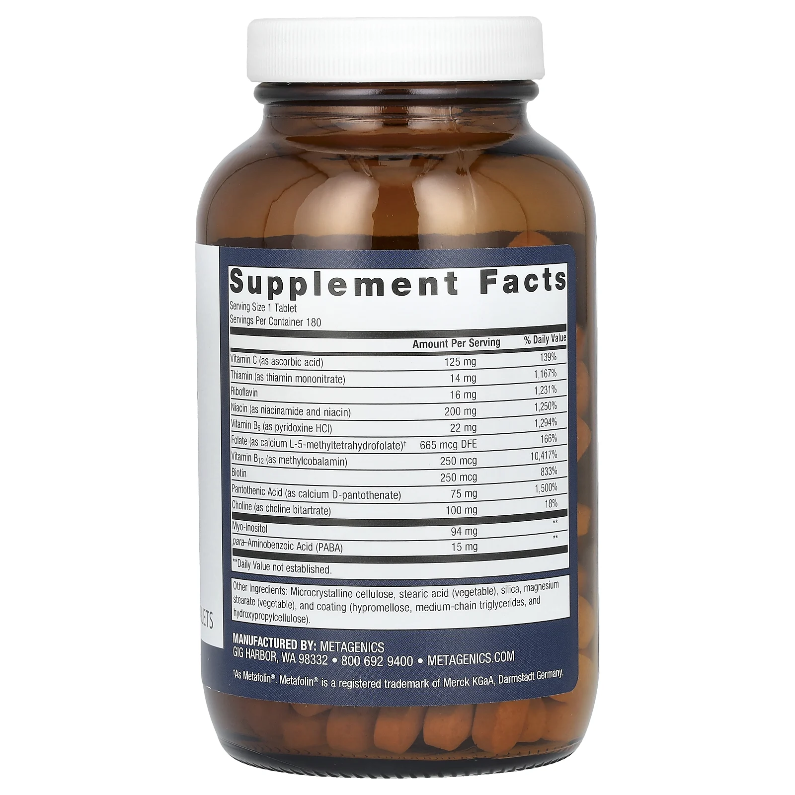 Metagenics, гликогенная добавка, 180 таблеток