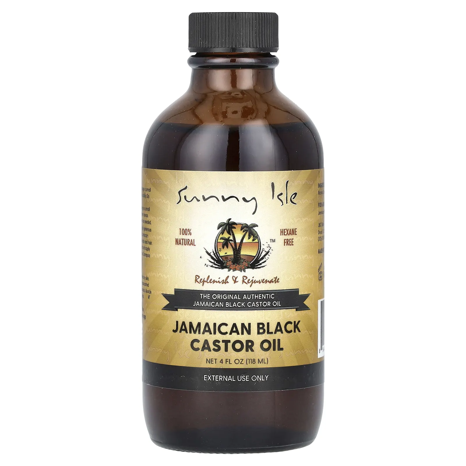 Sunny Isle, 100% натуральное ямайское черное касторовое масло, 120 мл (4 жидк. унции)