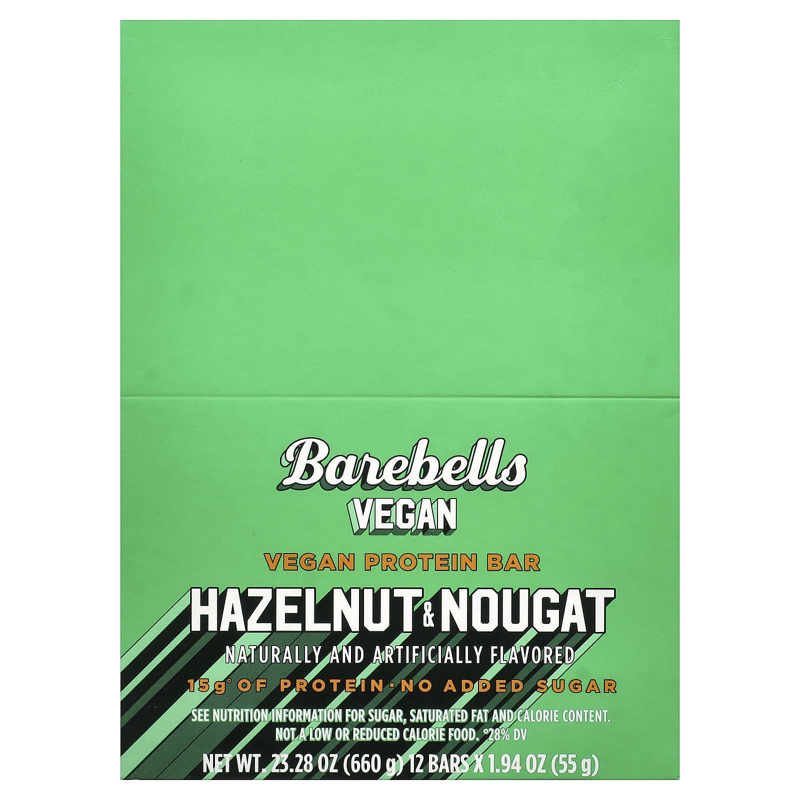 Barebells, веганский протеиновый батончик, фундук и нуга, 12 батончиков по 55 г (1,94 унции)